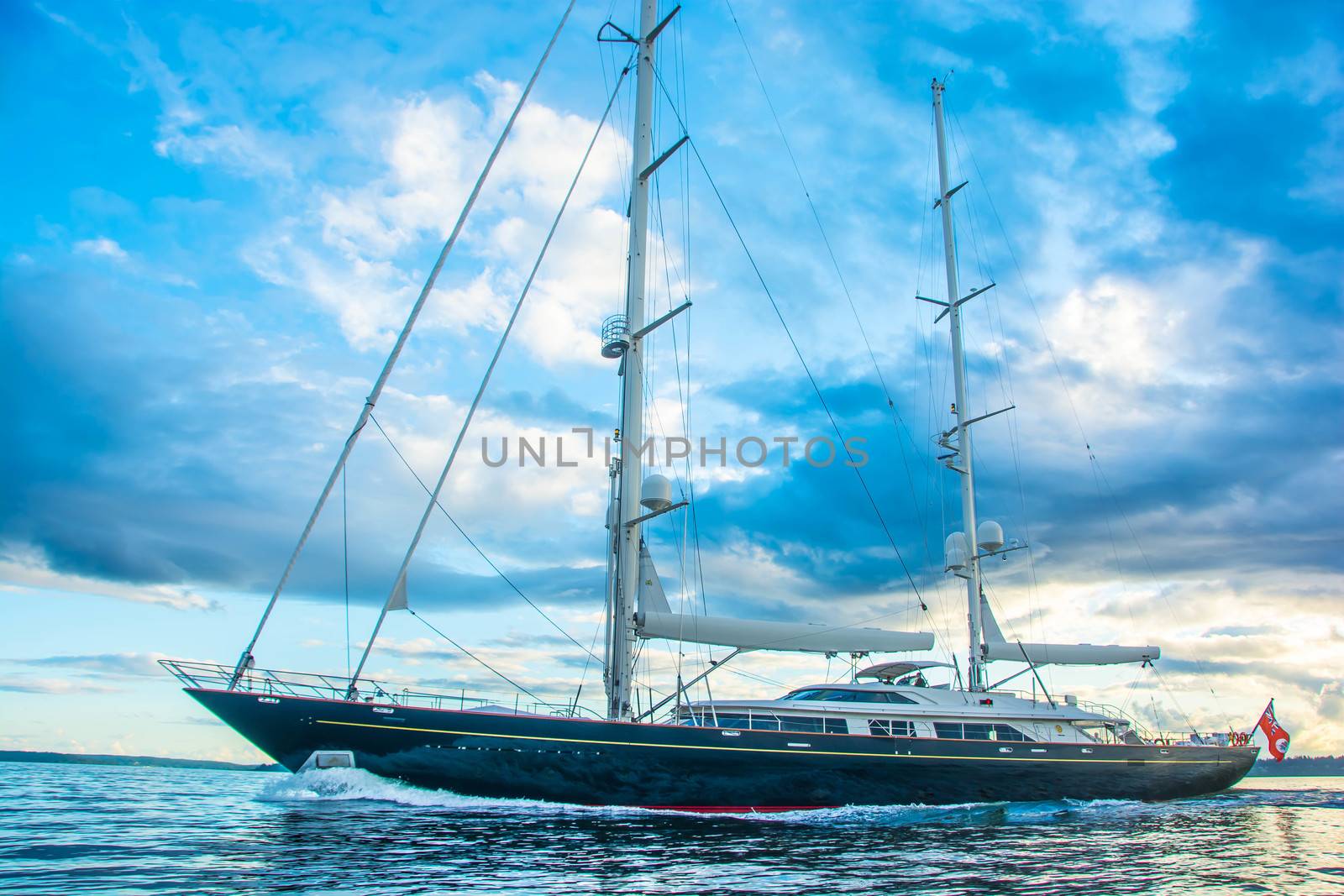 Large Sailing Yacht underway to Seattle. by cestes001