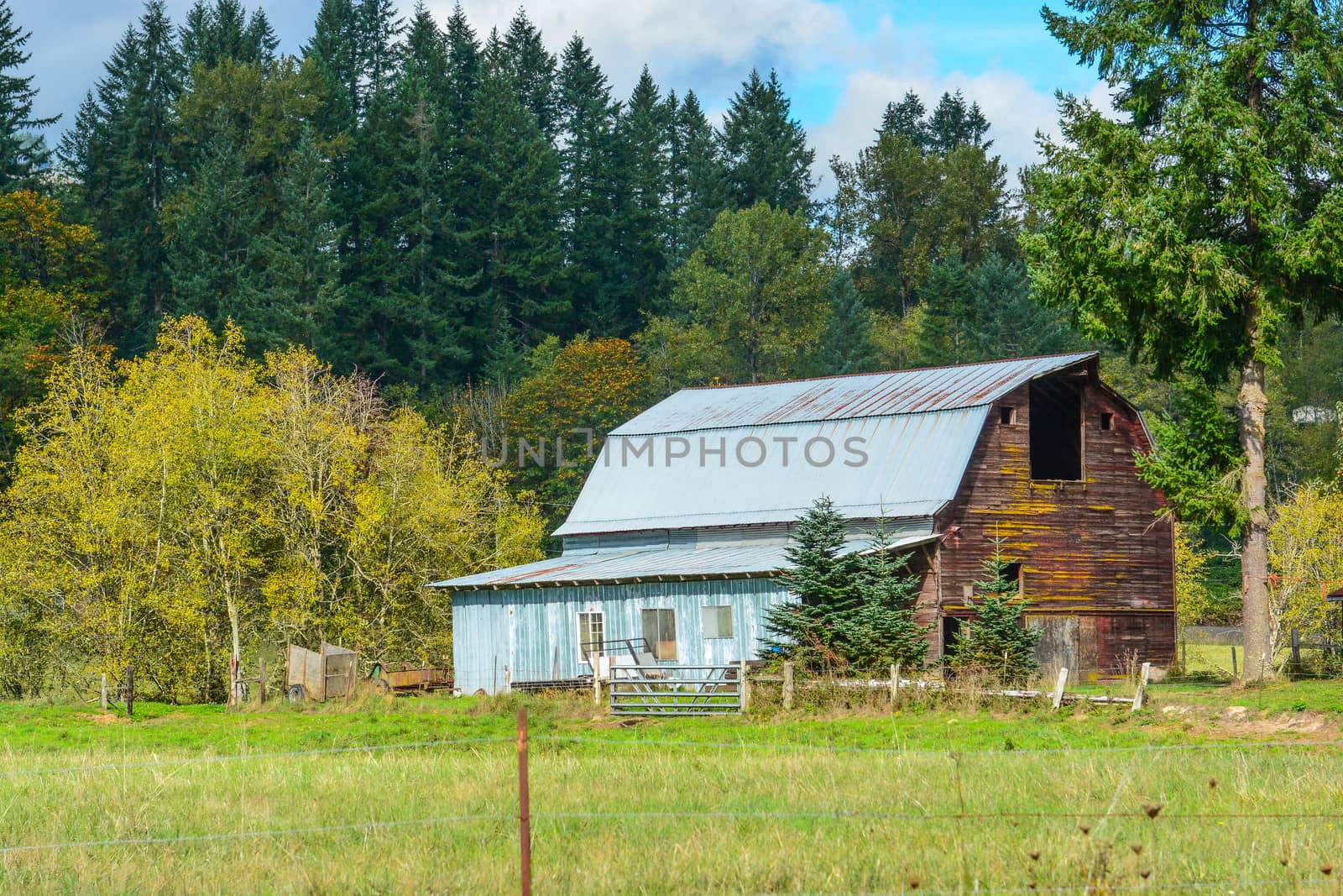 Weathered, but still functional Barn in the Skagit Valley of Washington State