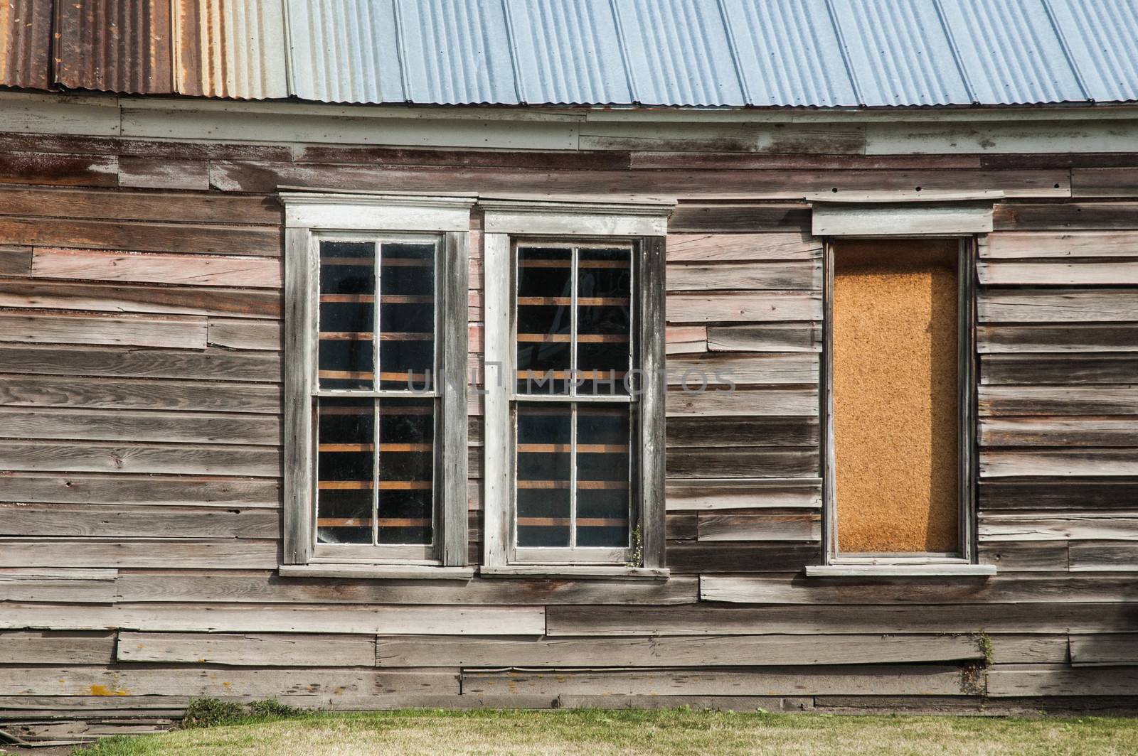 Windows in abandoned barn in the Palouse region of Washington