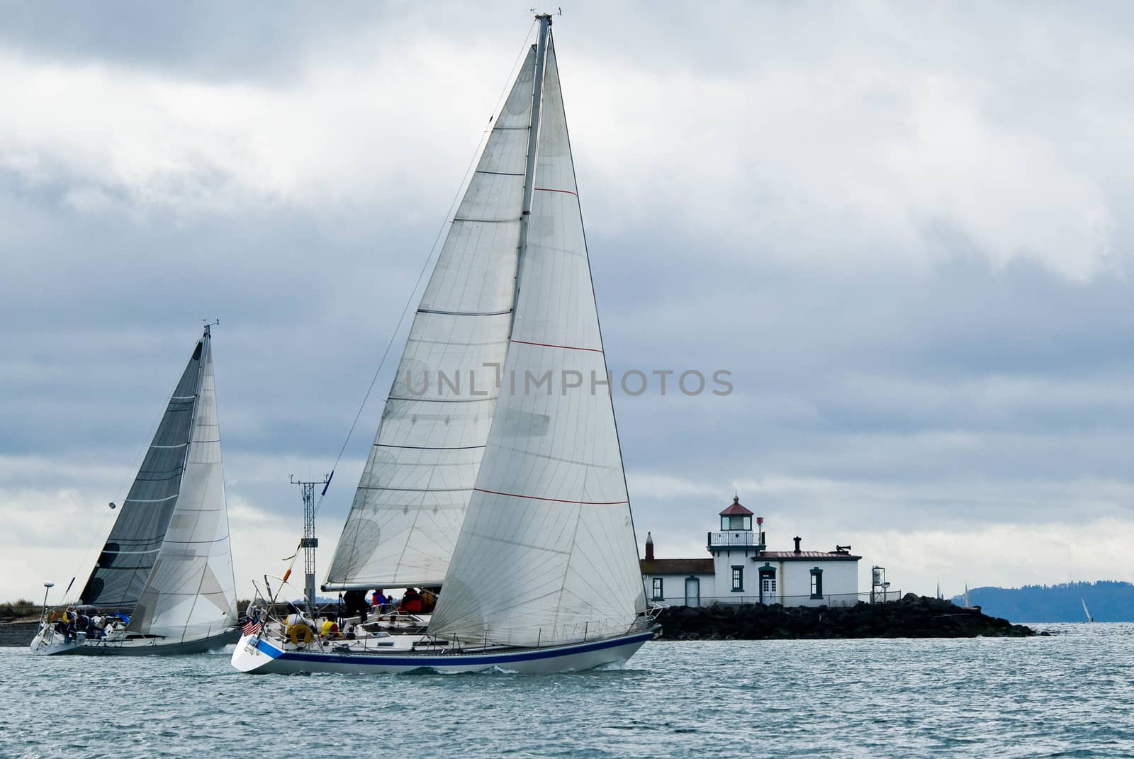 Sailboat Racing on Shilshole Bay by cestes001