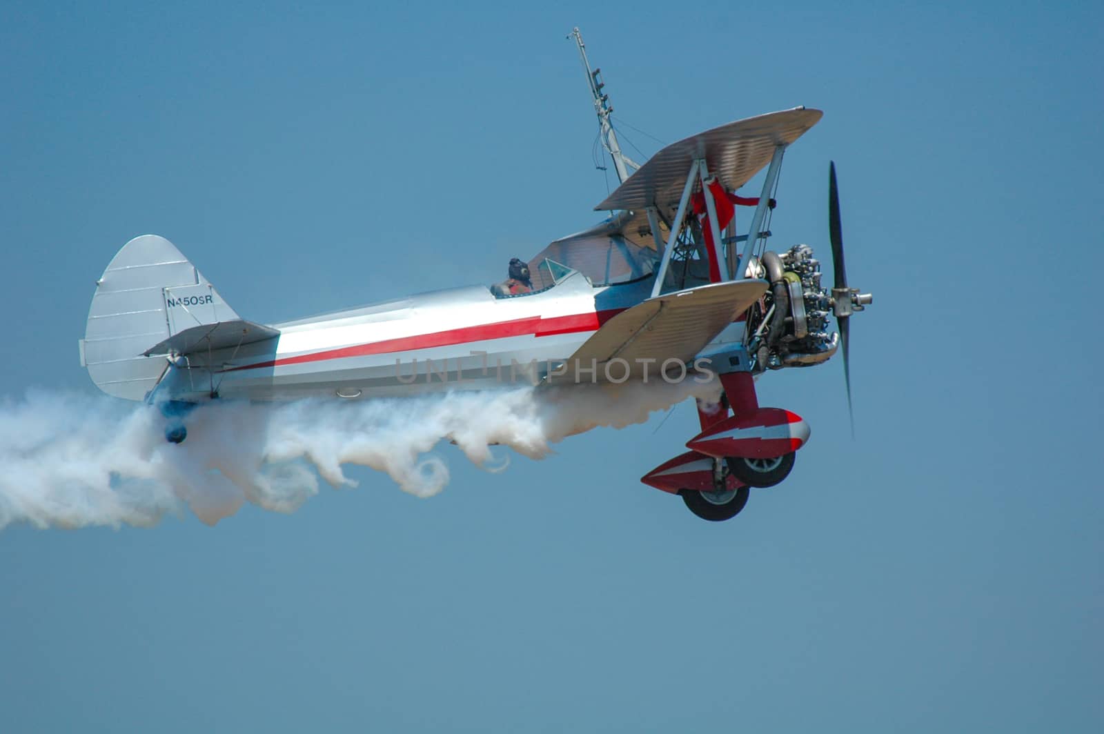 Wing walker at Riverside Airshow, 2006,  Riverside, CA