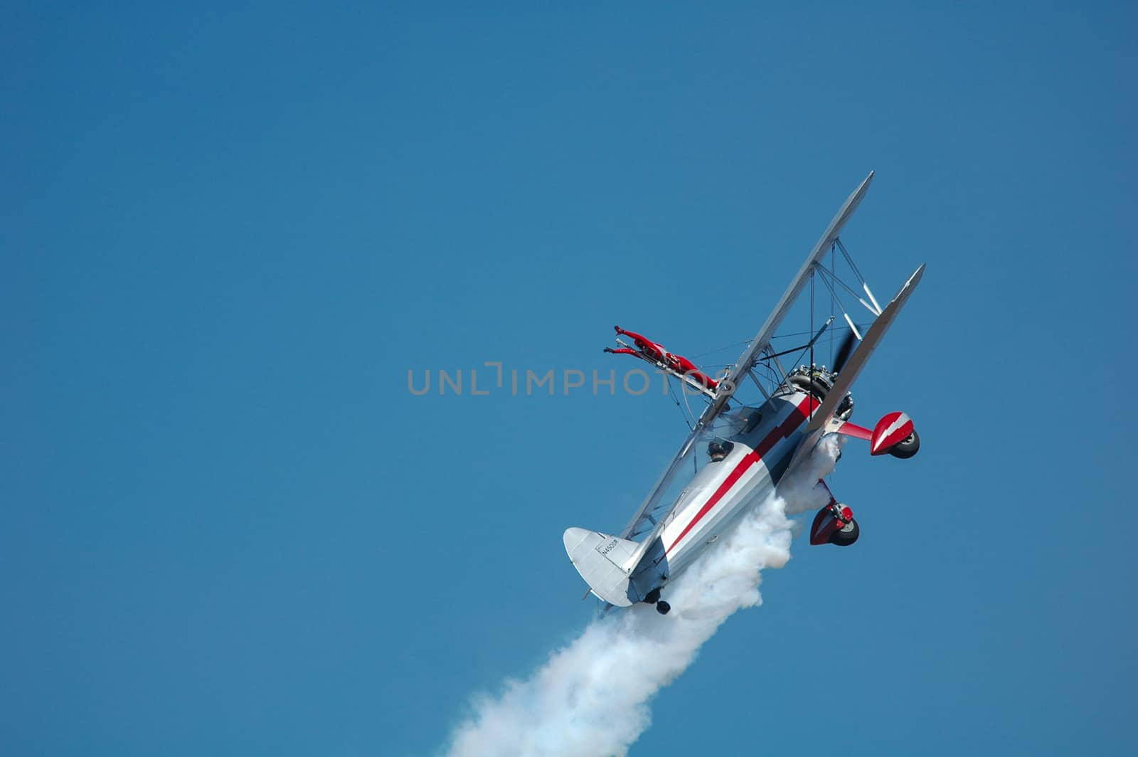 Wing walker at Riverside Airshow, 2006,  Riverside, CA