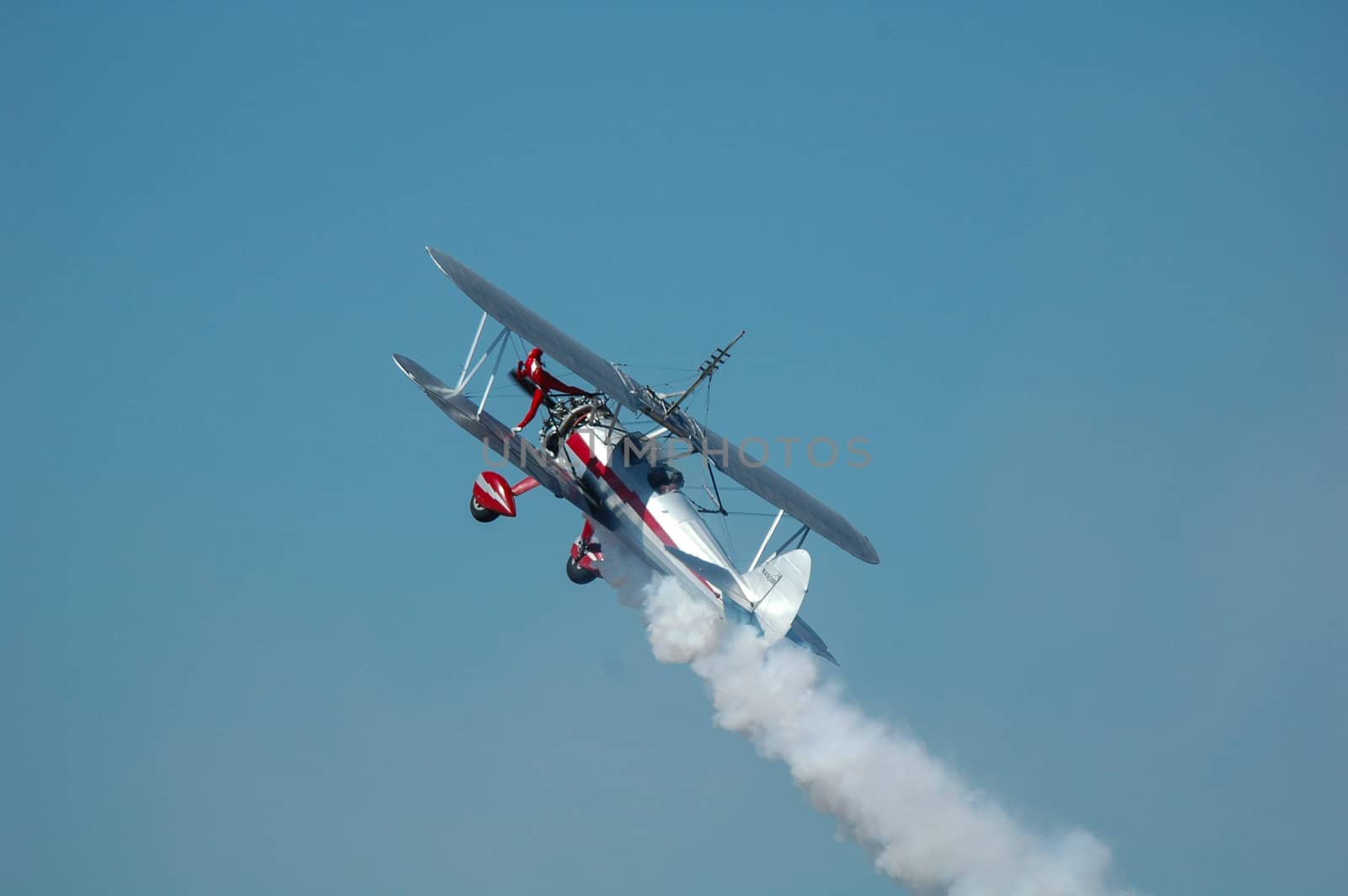 Wing walker at Riverside Airshow, 2006,  Riverside, CA