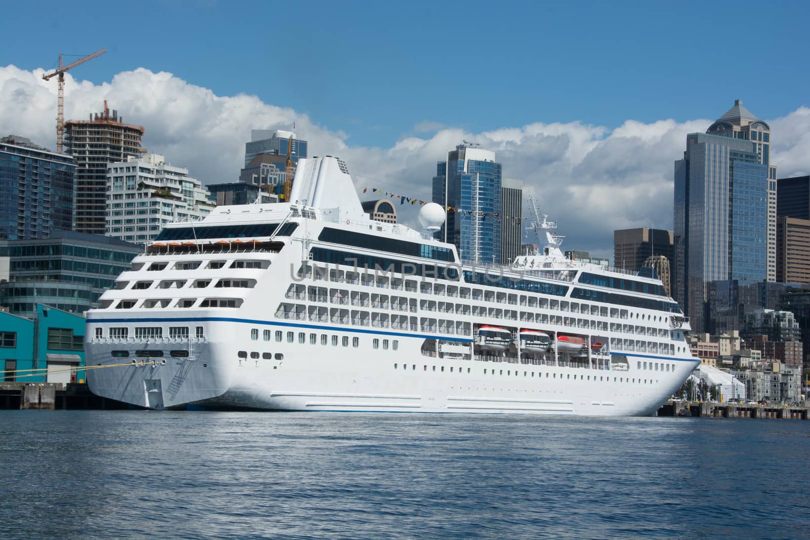 Moored at Seattle for the day in Elliott Bay