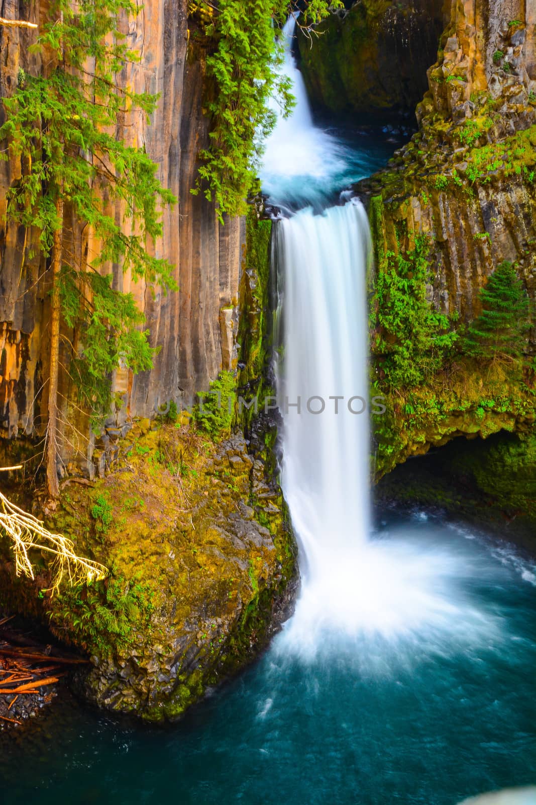 Scenic Oregon Waterfall.