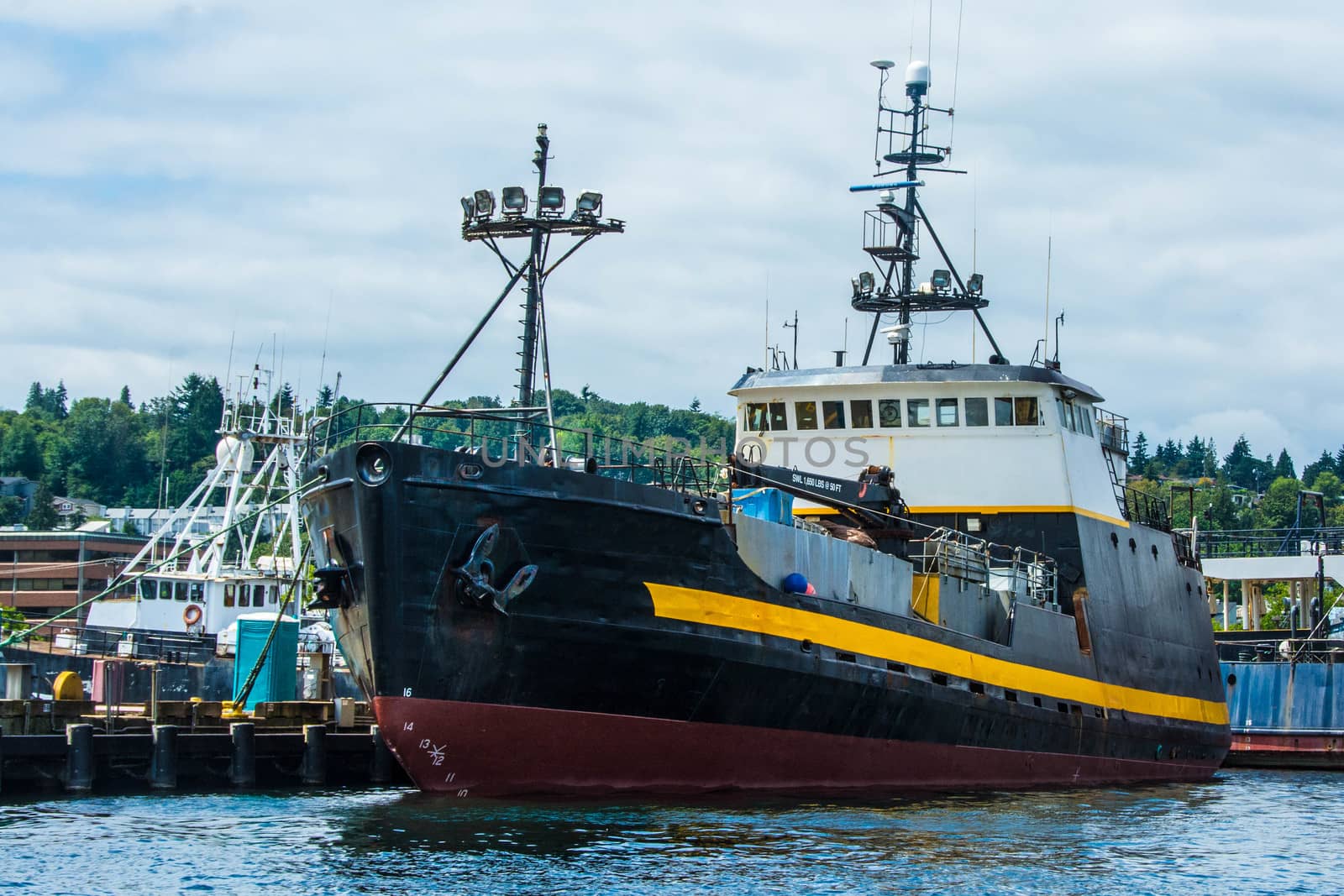 Alaska fishing vessel at the pier during the off season
