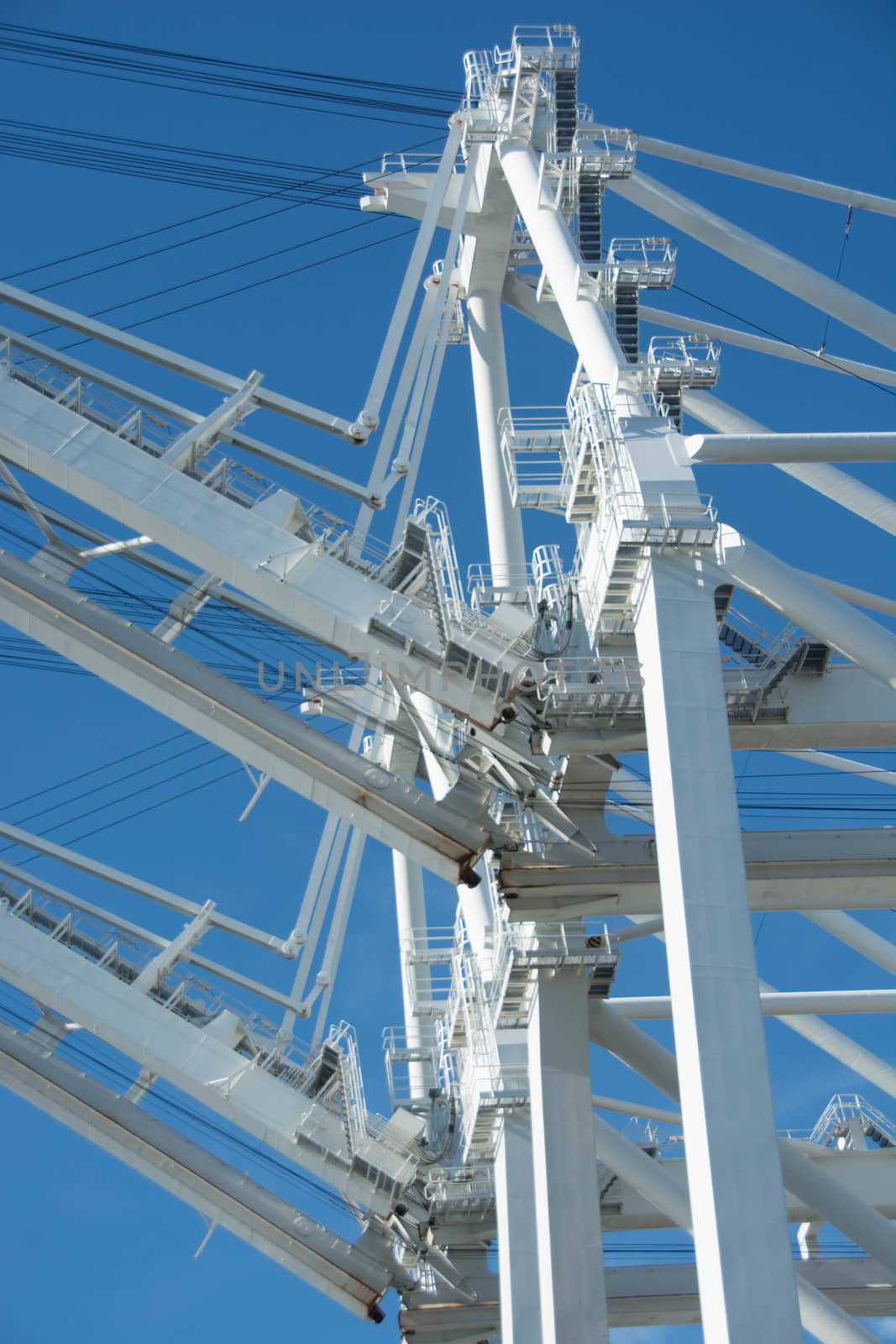 Gantry cranes overhanging Seattle's Duwamish Waterway