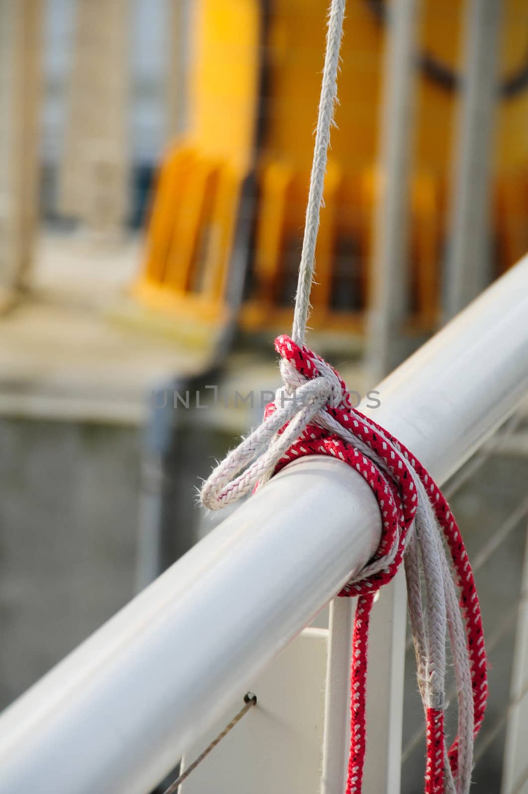Flag Halyard Tied to Railing by cestes001