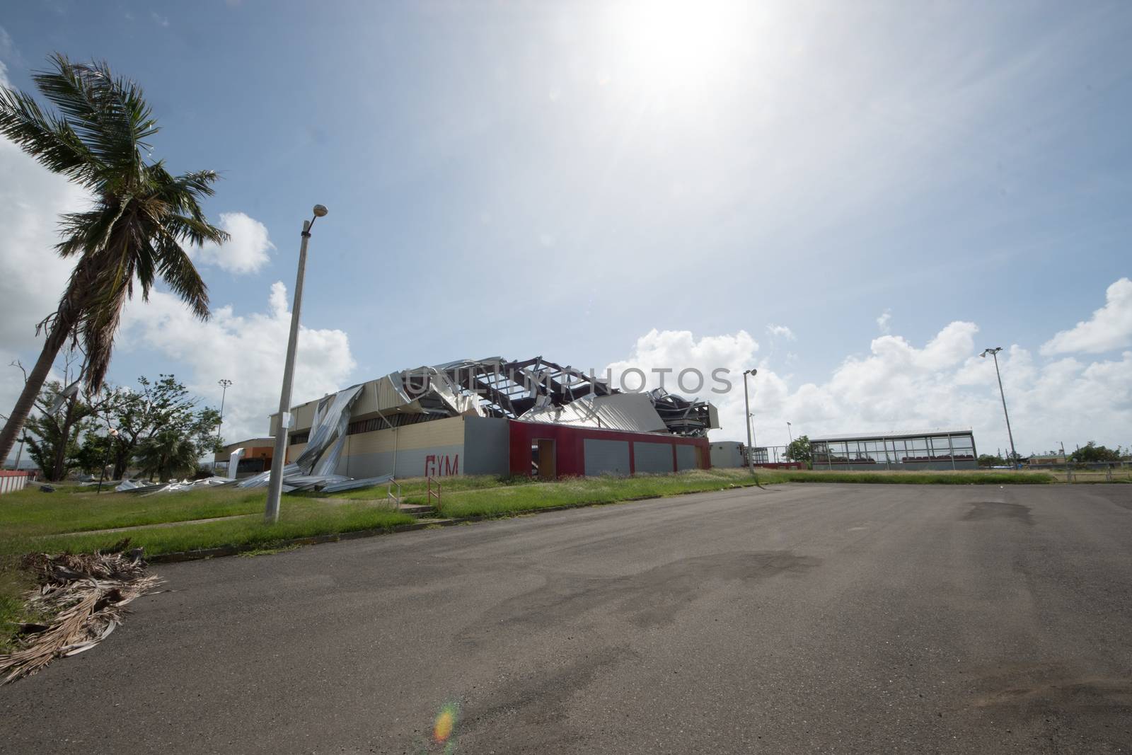 Damage to Gymnasium Roof from Hurricane Maria, Sep 2017 by cestes001