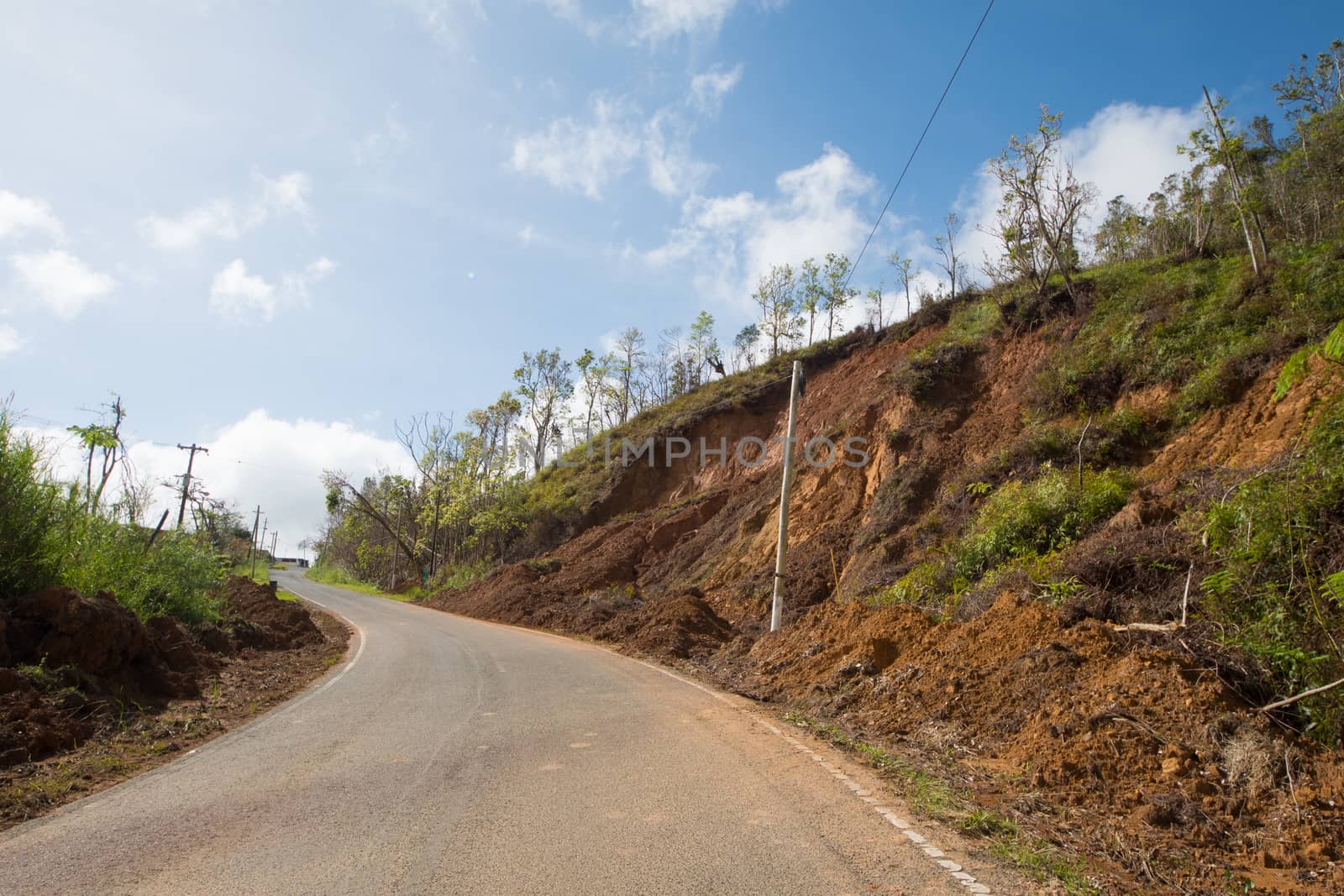 Cave ins and slides from flooding from Hurricane Maria.