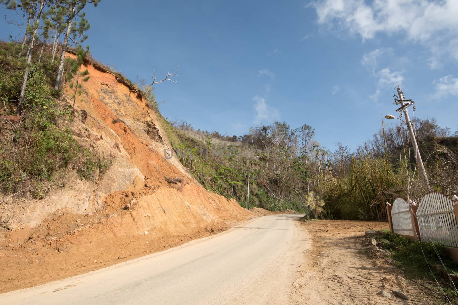 Cave ins and slides from flooding from Hurricane Maria.