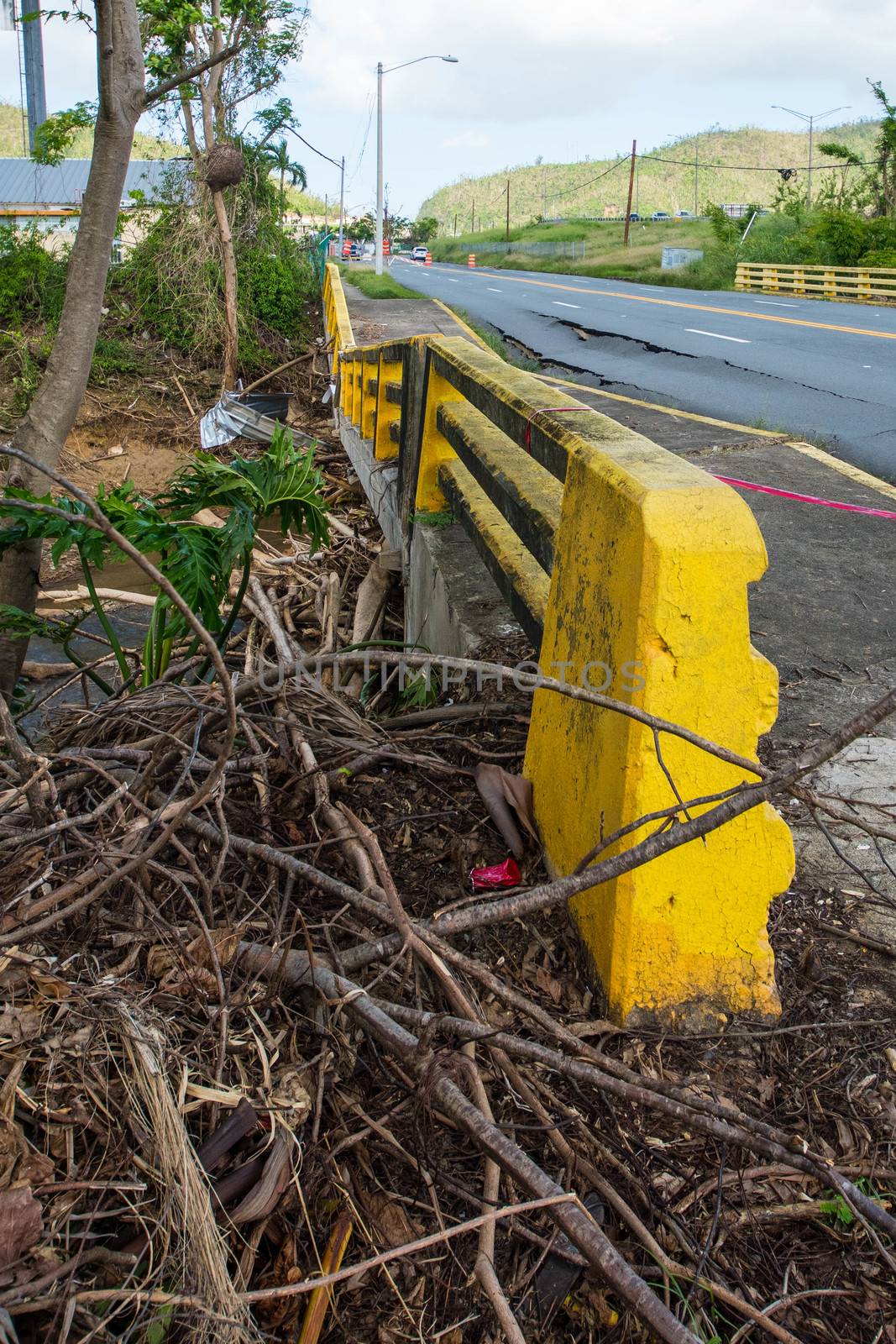 Bridge collapse in Caguas, Puerto Rico from Hurrican Maria flooding