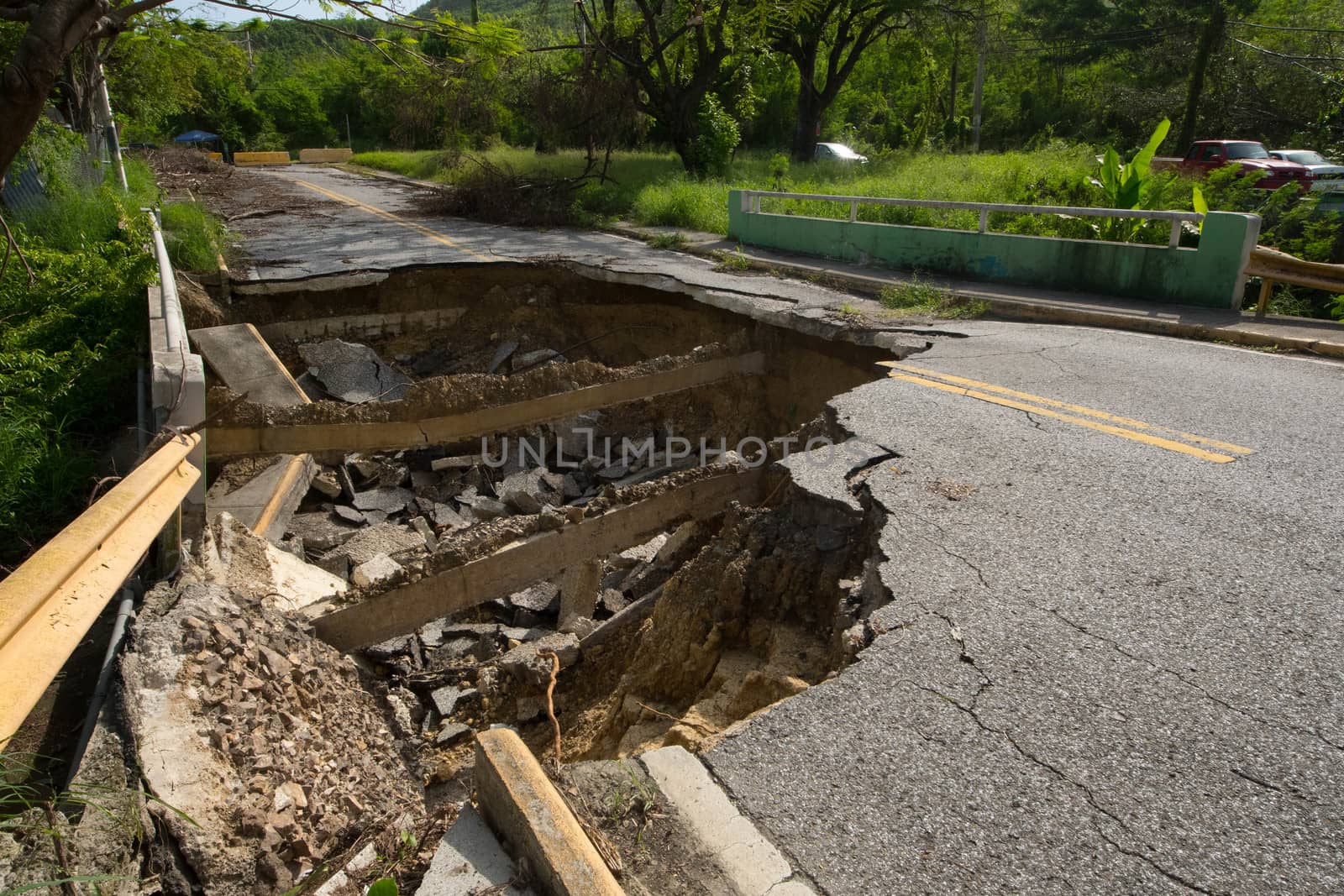 Washout on Puerto Rico road in Caguas, Puerto Rico by cestes001