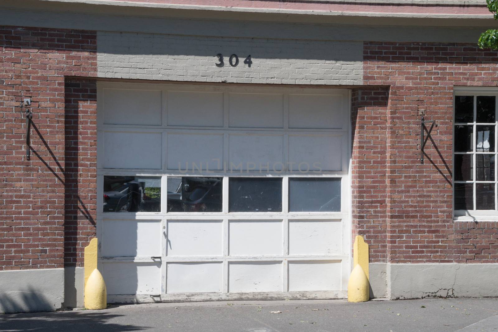 School district garage door in small town, Washington State.