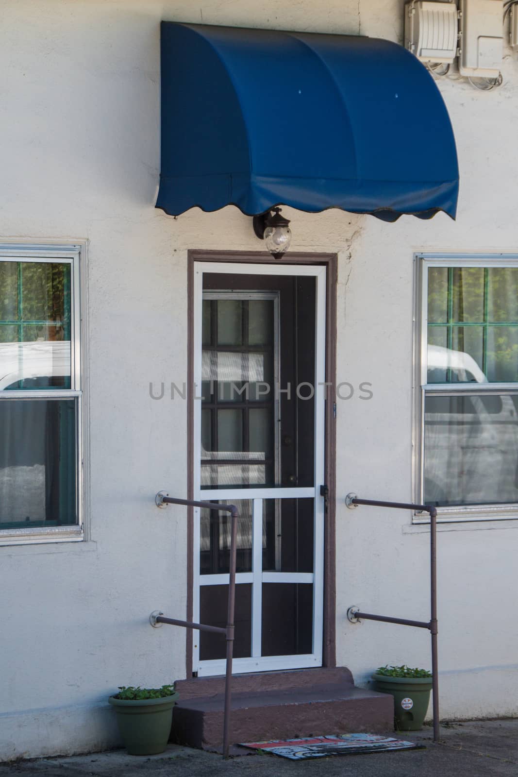 Front porch scene in small town, Washington State.