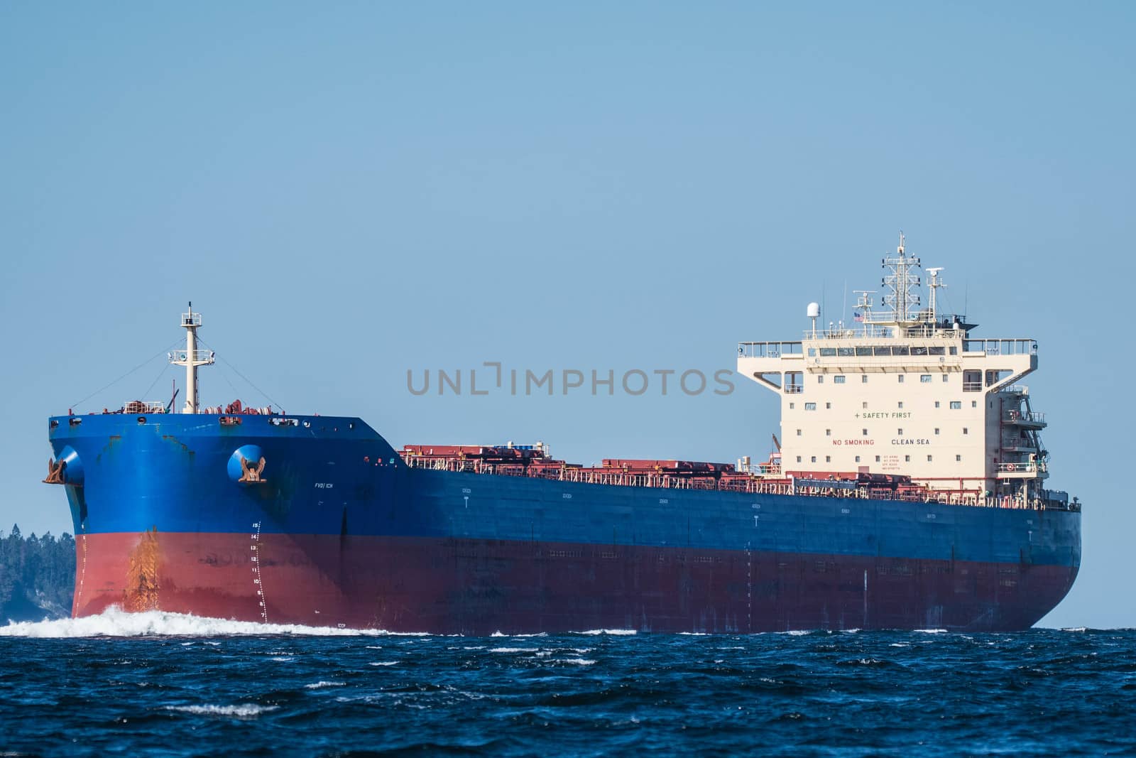 Bulk Carrier inbound on Puget Sound en route to Seattle