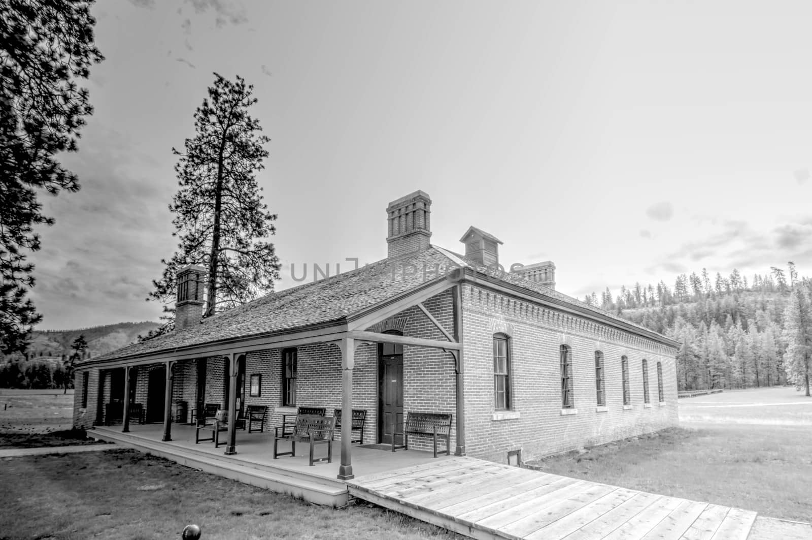 Administration building at Fort Spokene, WA. where is housed the park museum