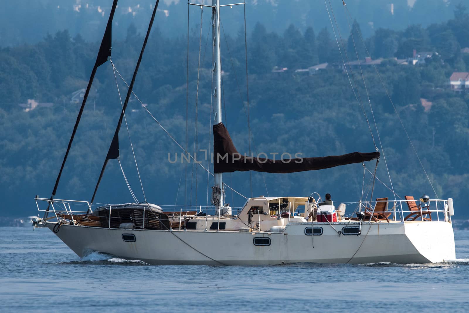 Sailing Yacht underway on Puget Sound by cestes001