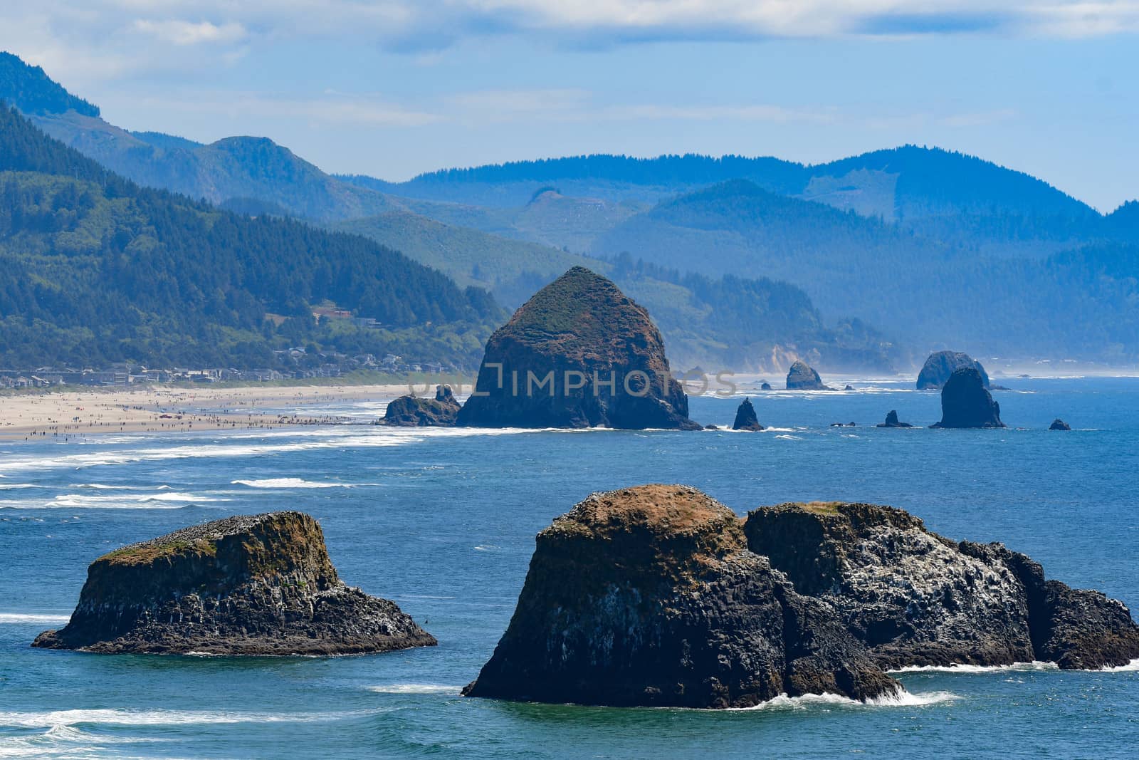 Cannon Beach viewed from Highway 101 on the Oregon Coast