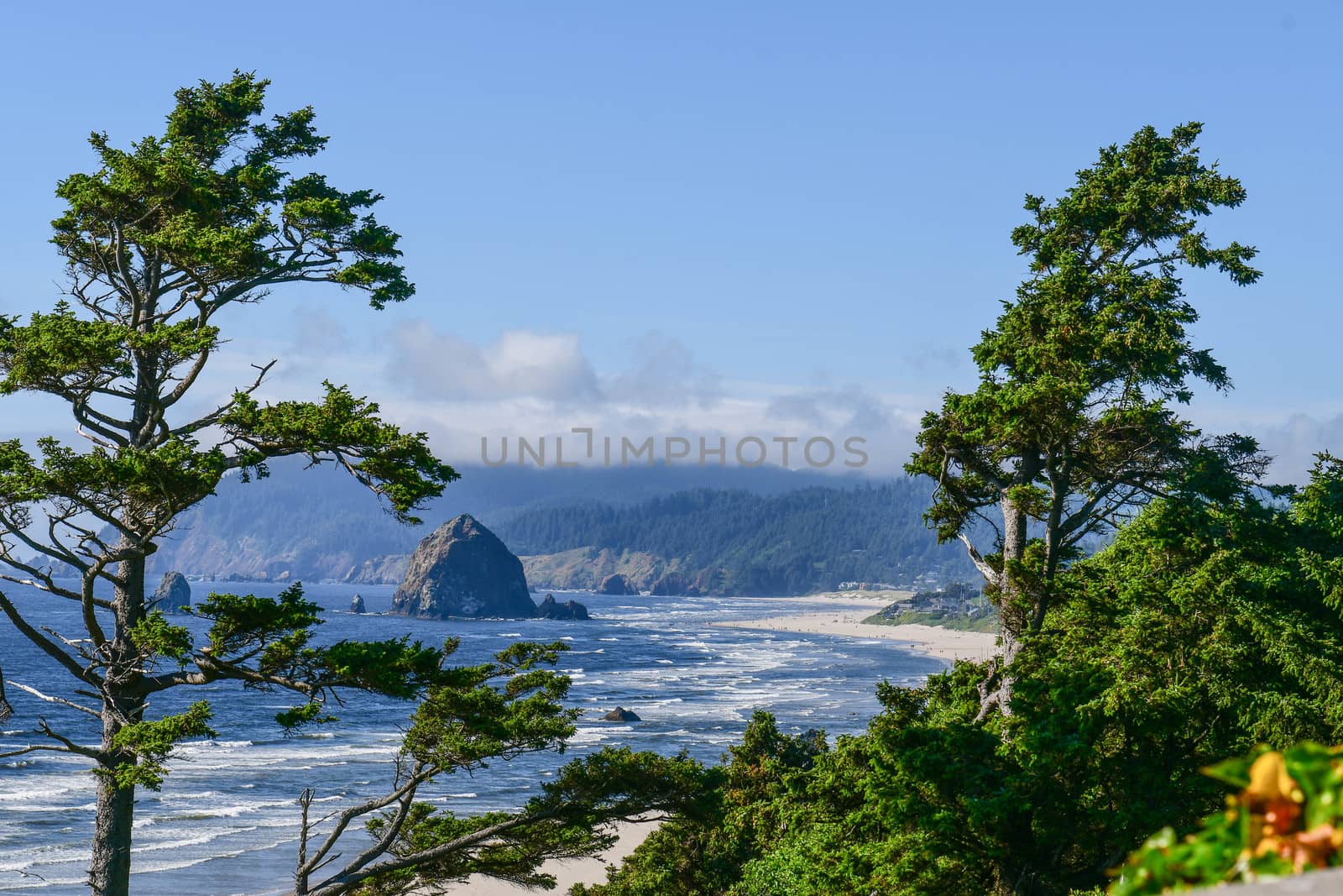 Cannon Beach viewed from Highway 101 on the Oregon Coast
