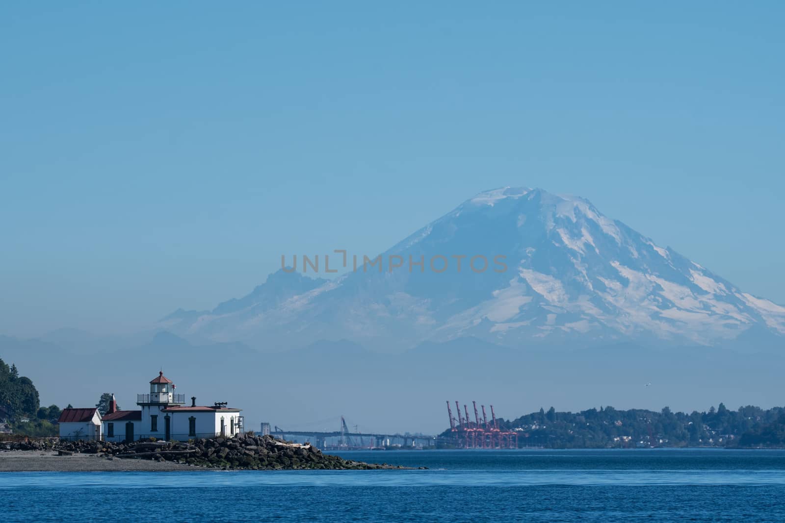 West Point Lighthouse, situated  in Discovery Park at the entrance to Seattle's Elliott Bay