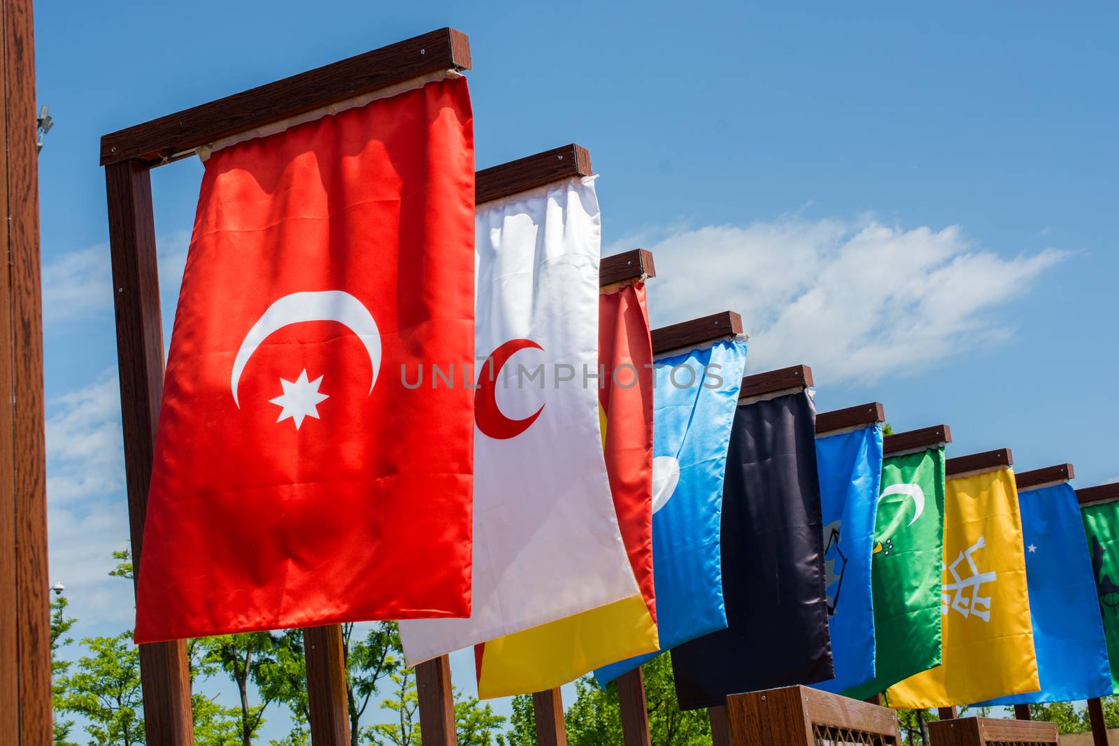 Flags of 16 great Turkish Empires  by berkay