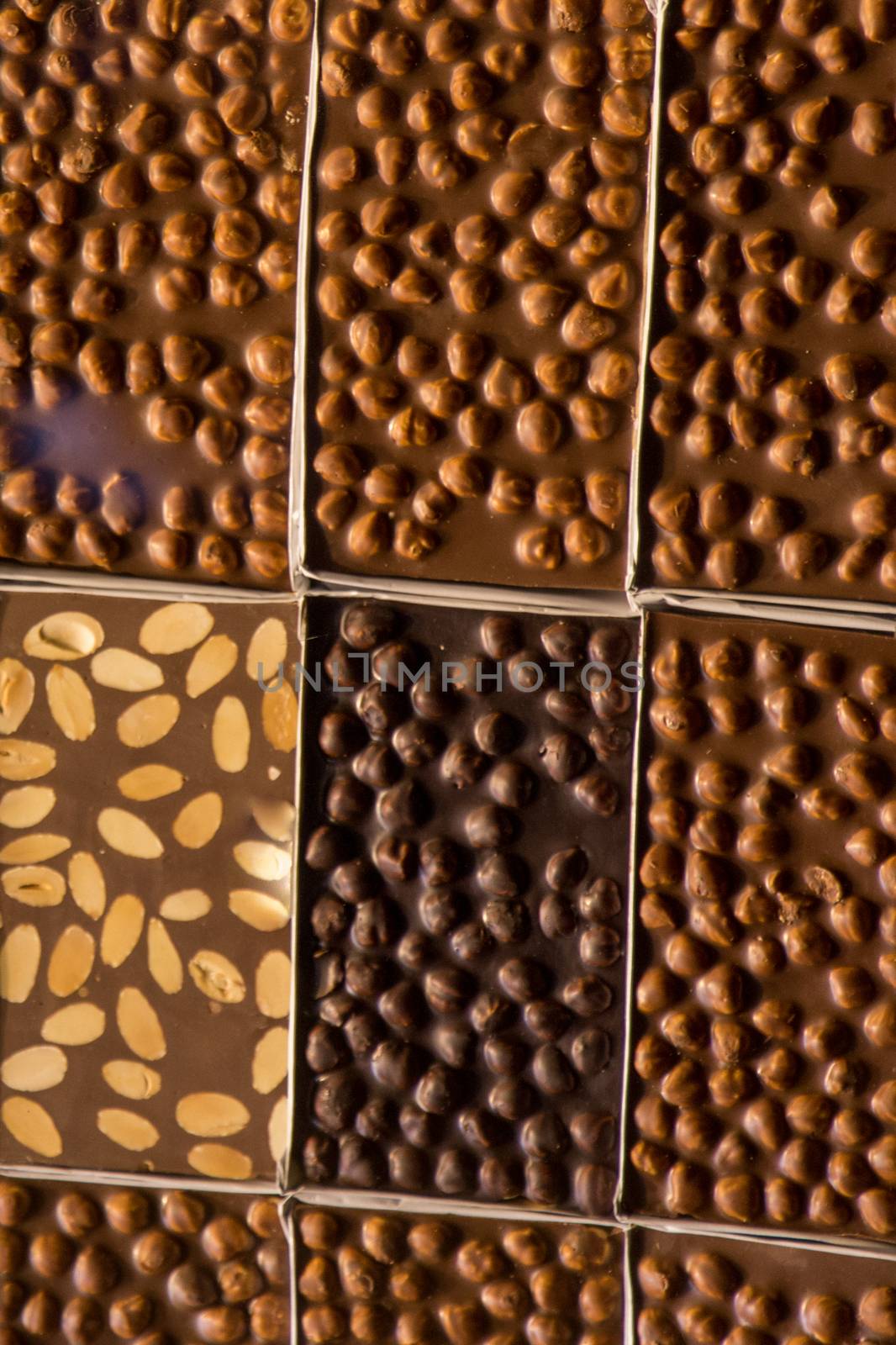 Home made chocolate bars as background by berkay