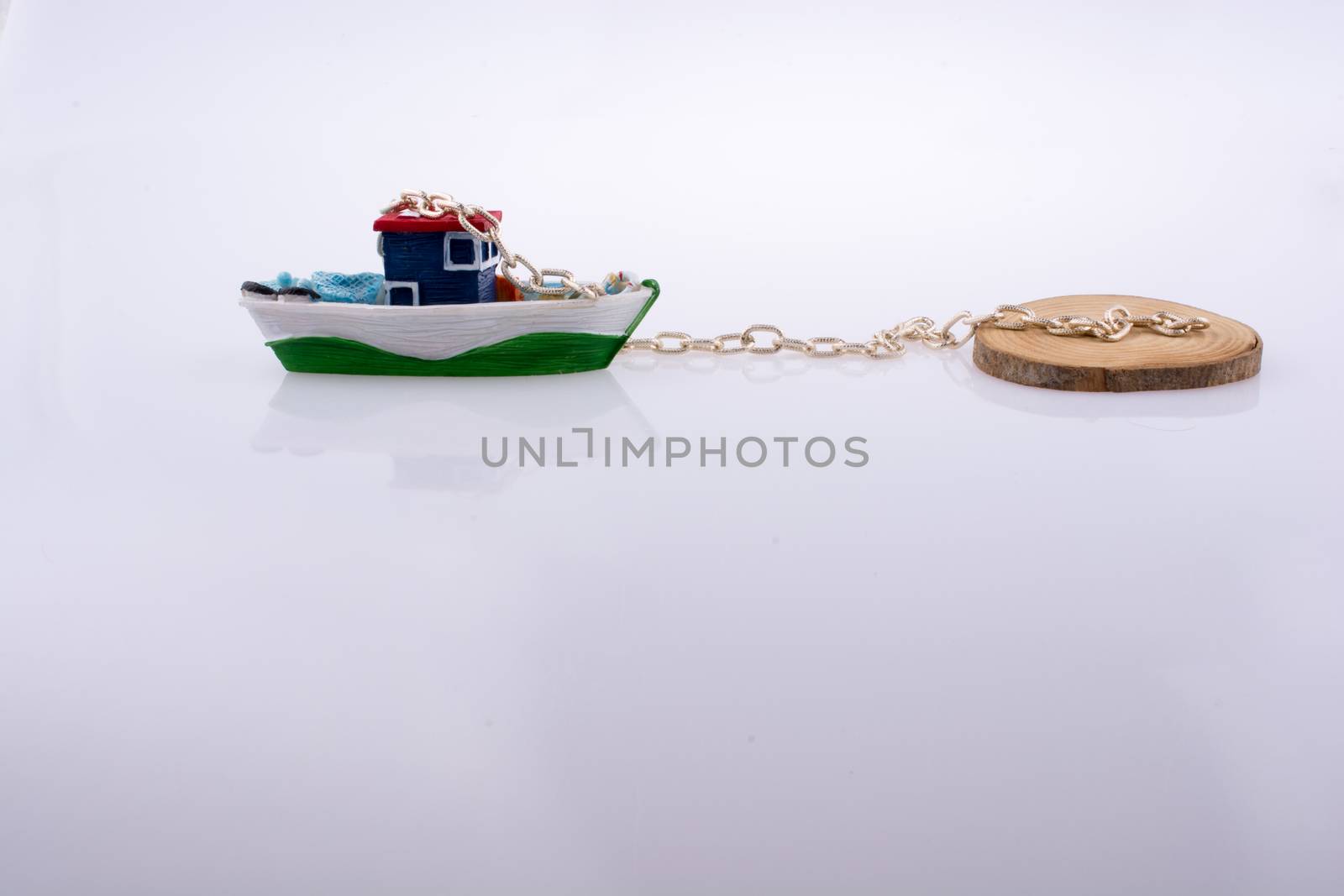 Little colorful model boat with chains by berkay