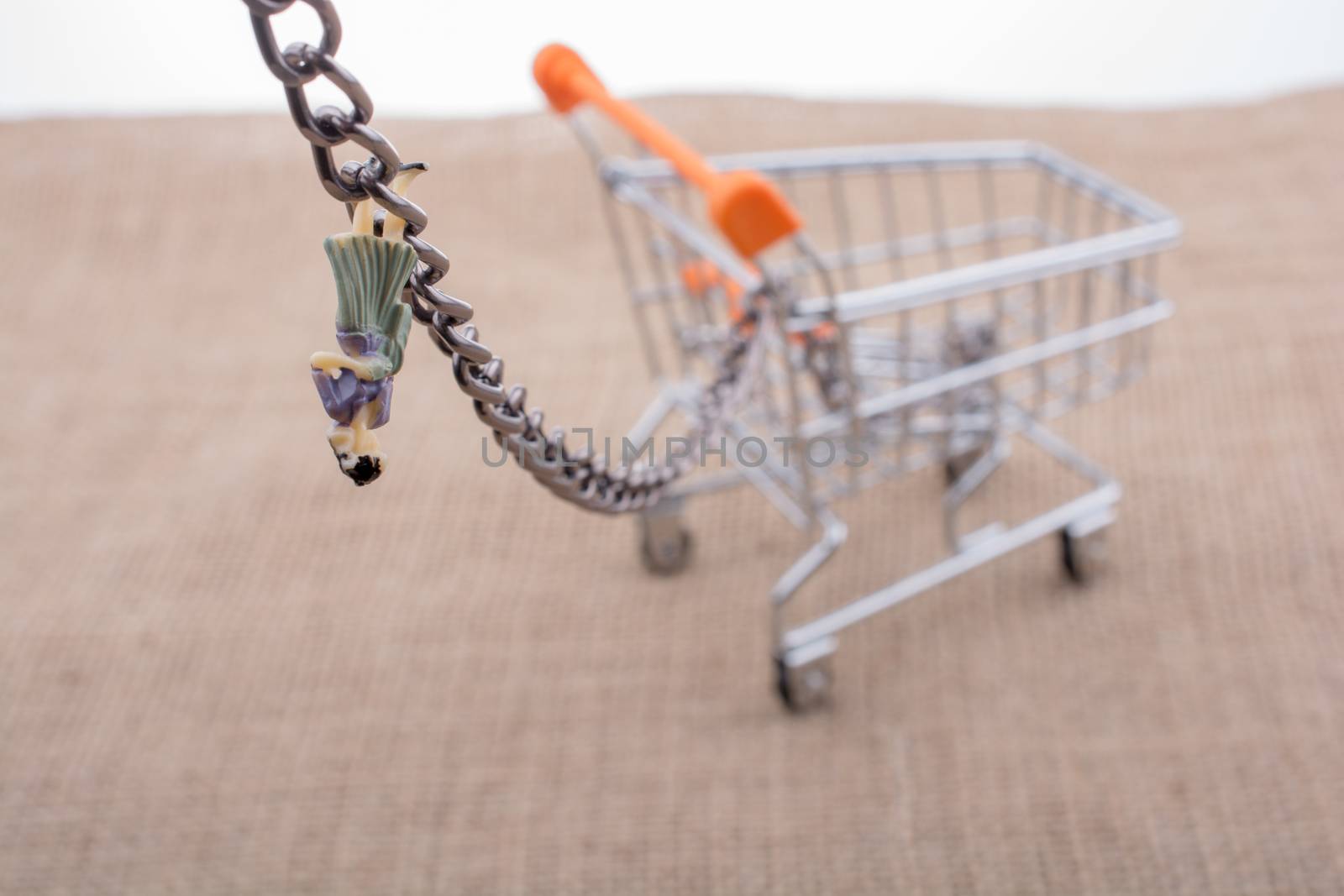 Woman figurine attached to a Shopping cart  by berkay
