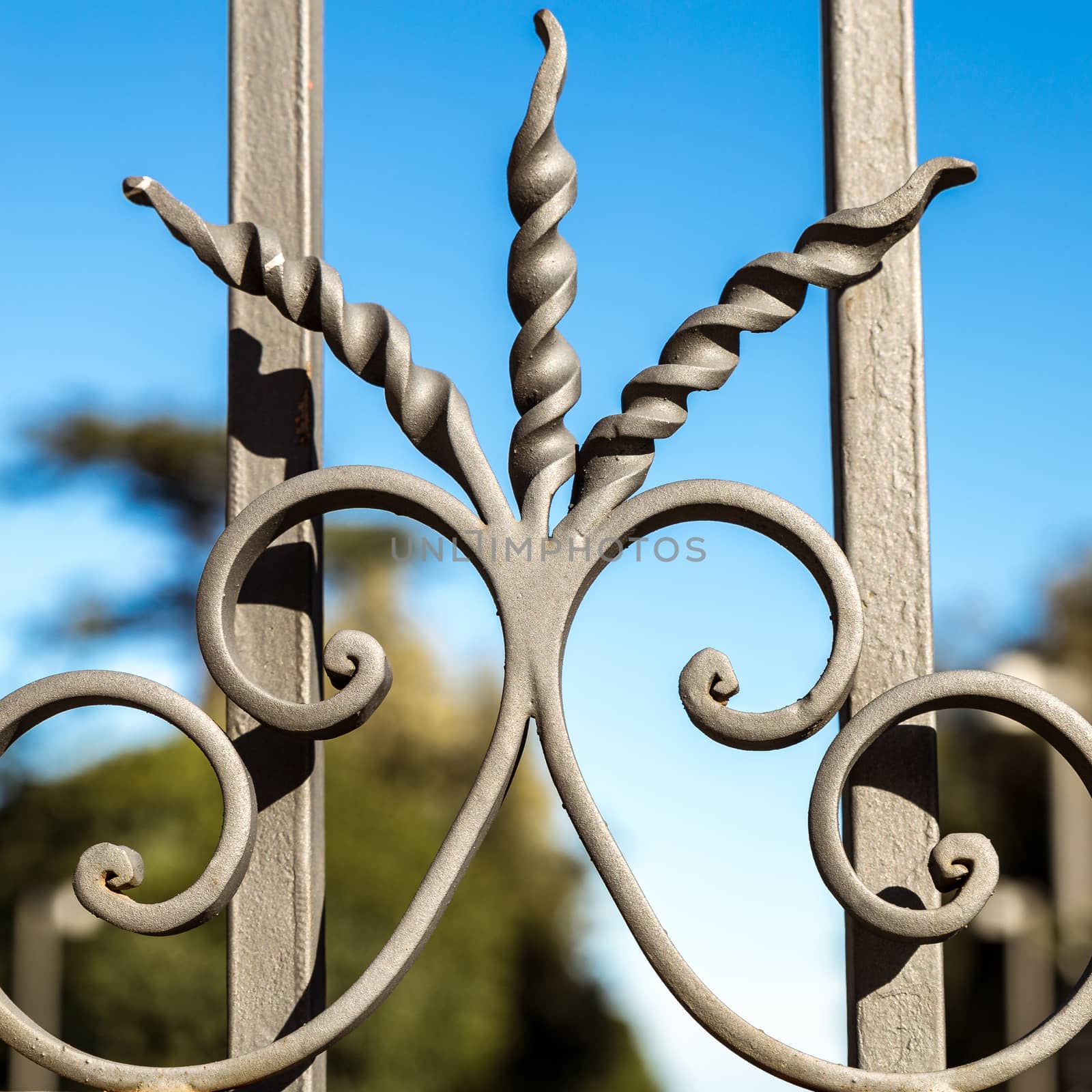 artistic wrought iron in an ancient Sicilian gate