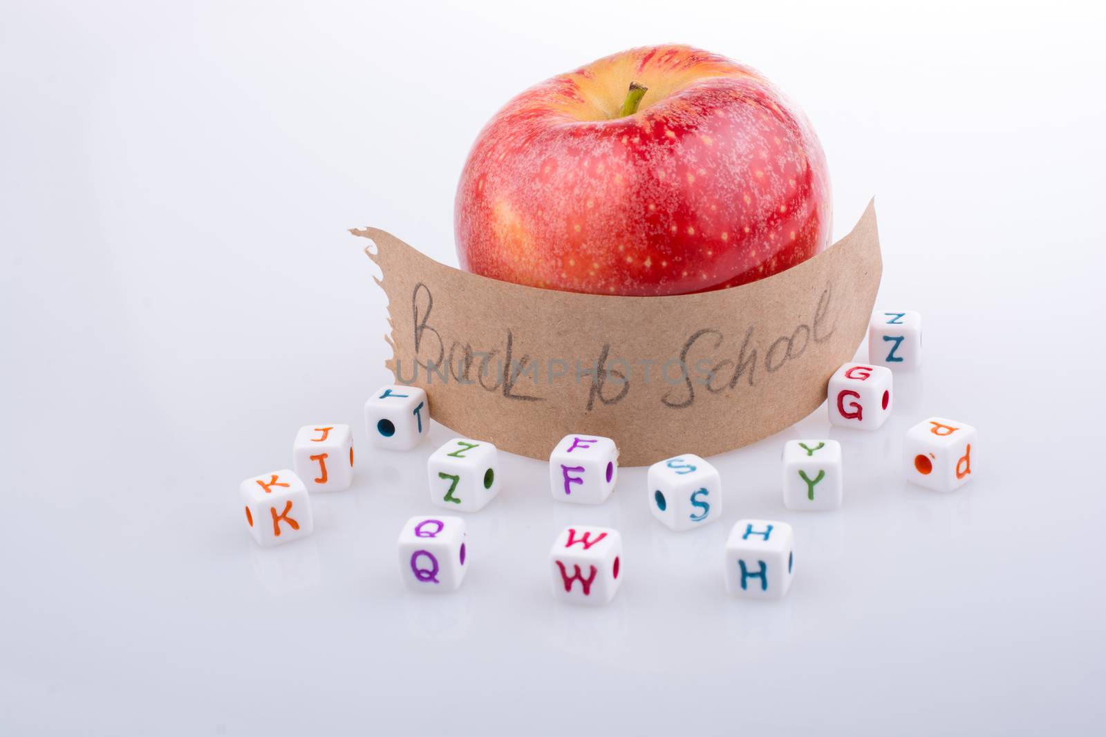 Back to school theme with an apple by berkay