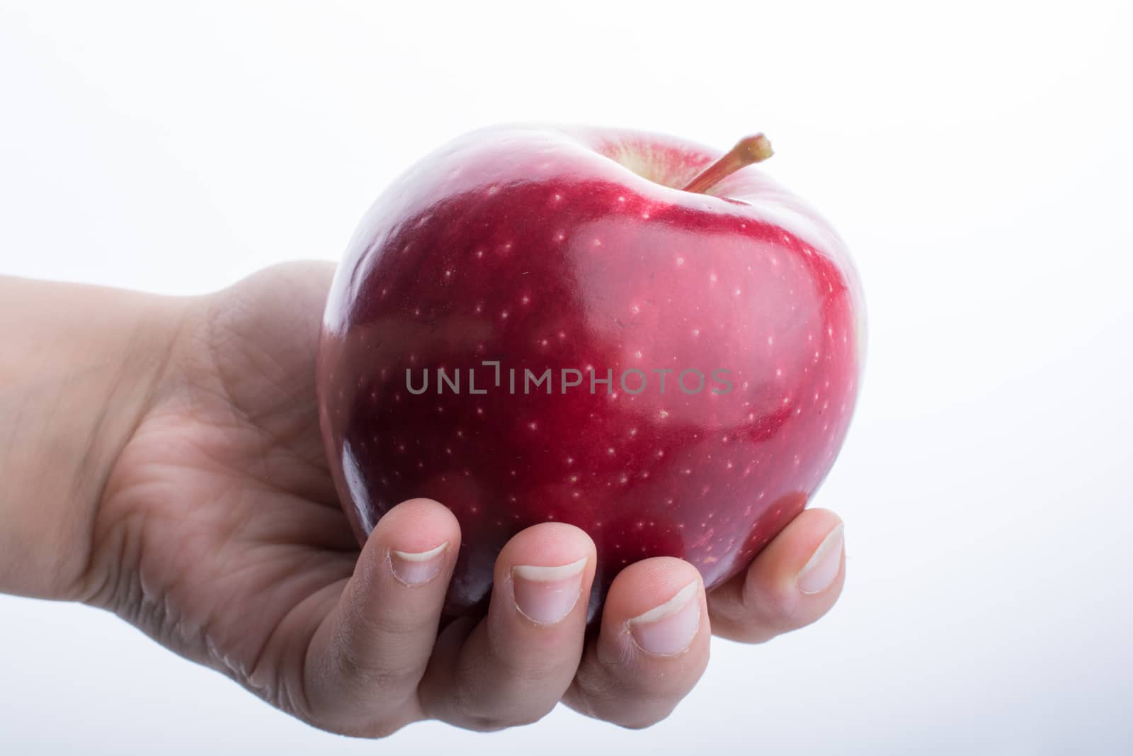 Little child hand holding an apple by berkay
