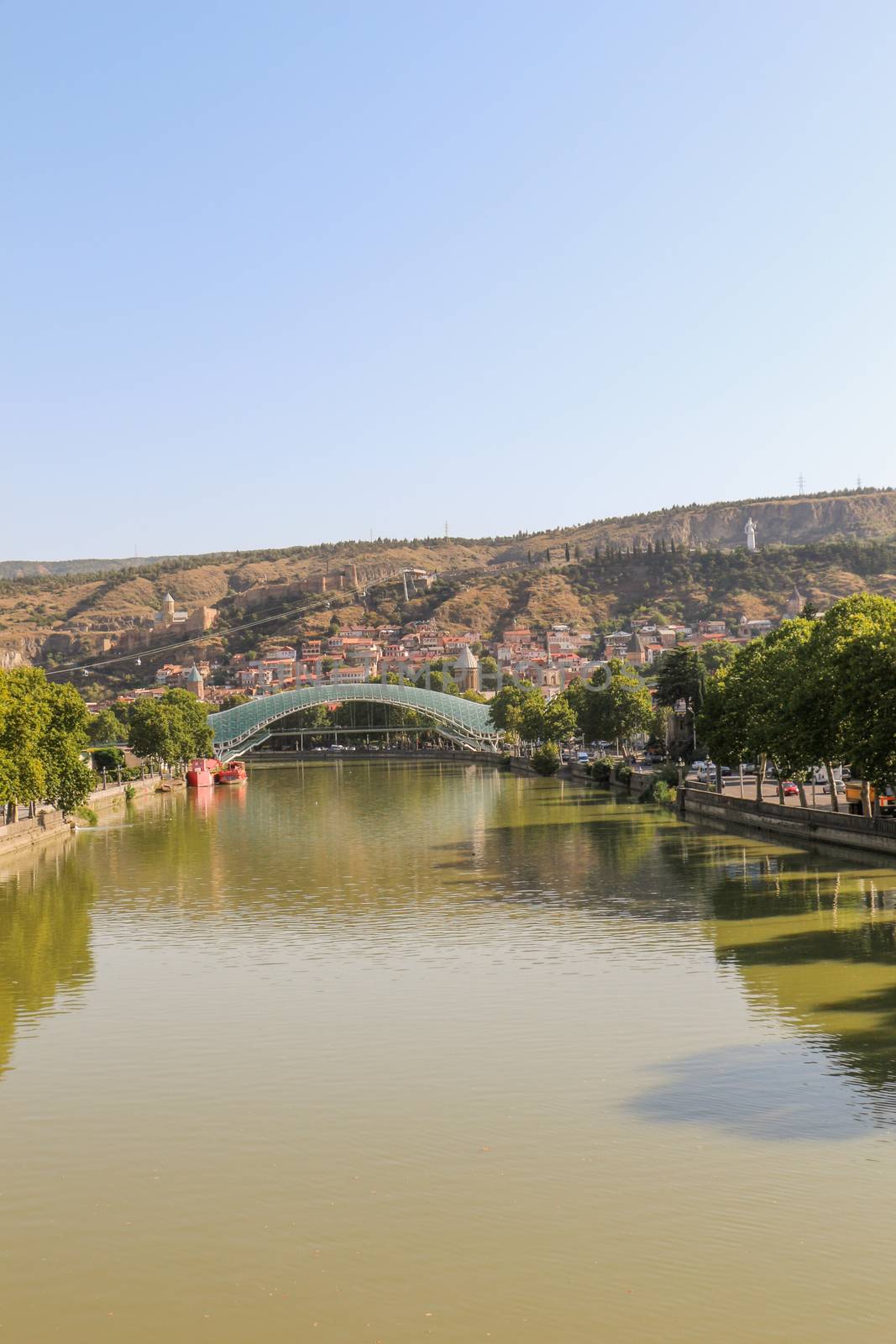 Kura river panorama of Tbilisi in Georgia by berkay