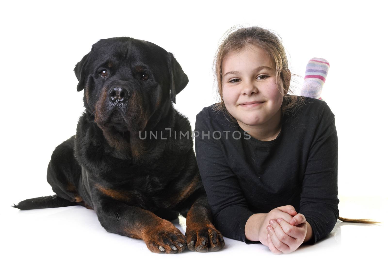 young girl and dog by cynoclub