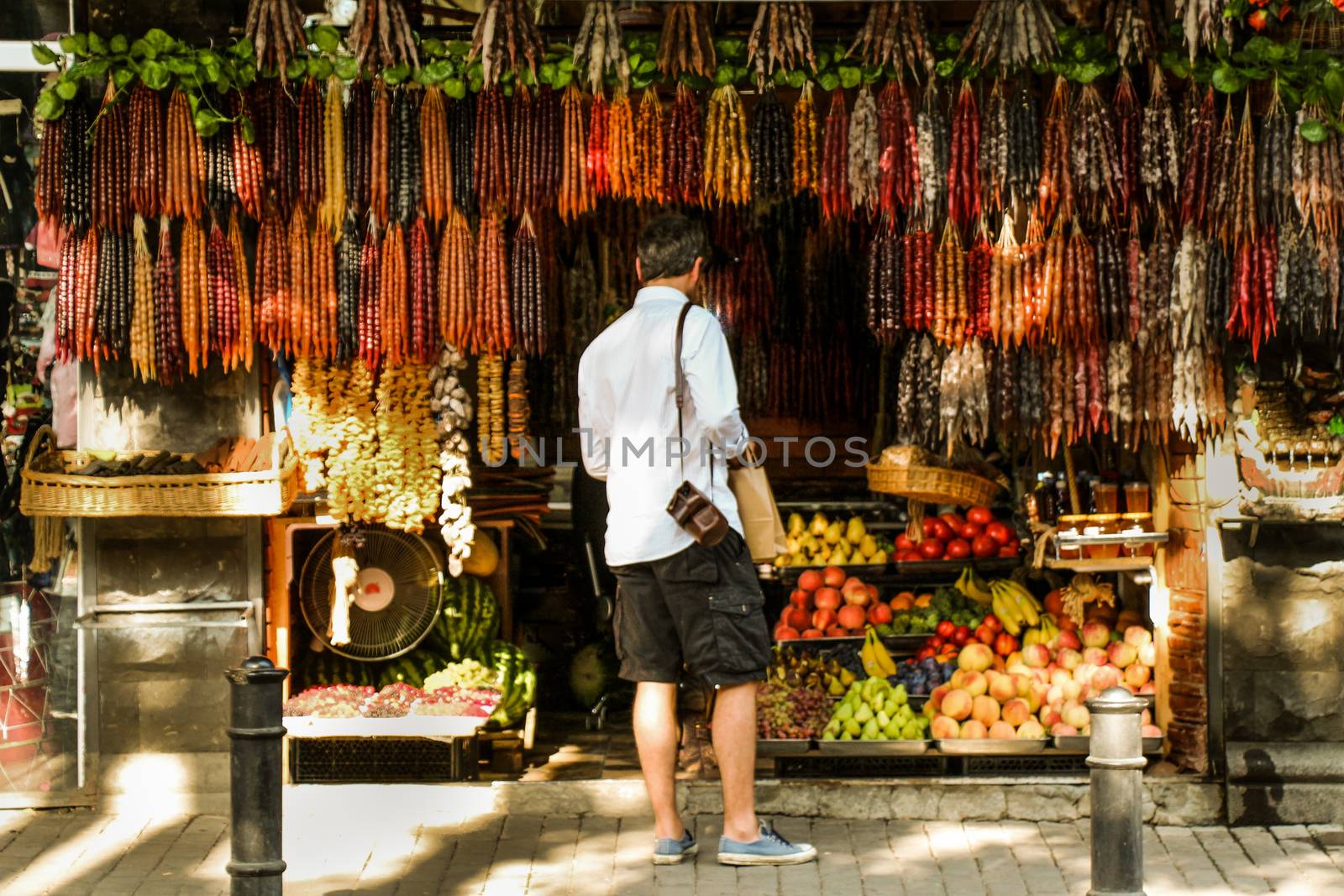 Traditional  sausage-shaped candies with walnut in it