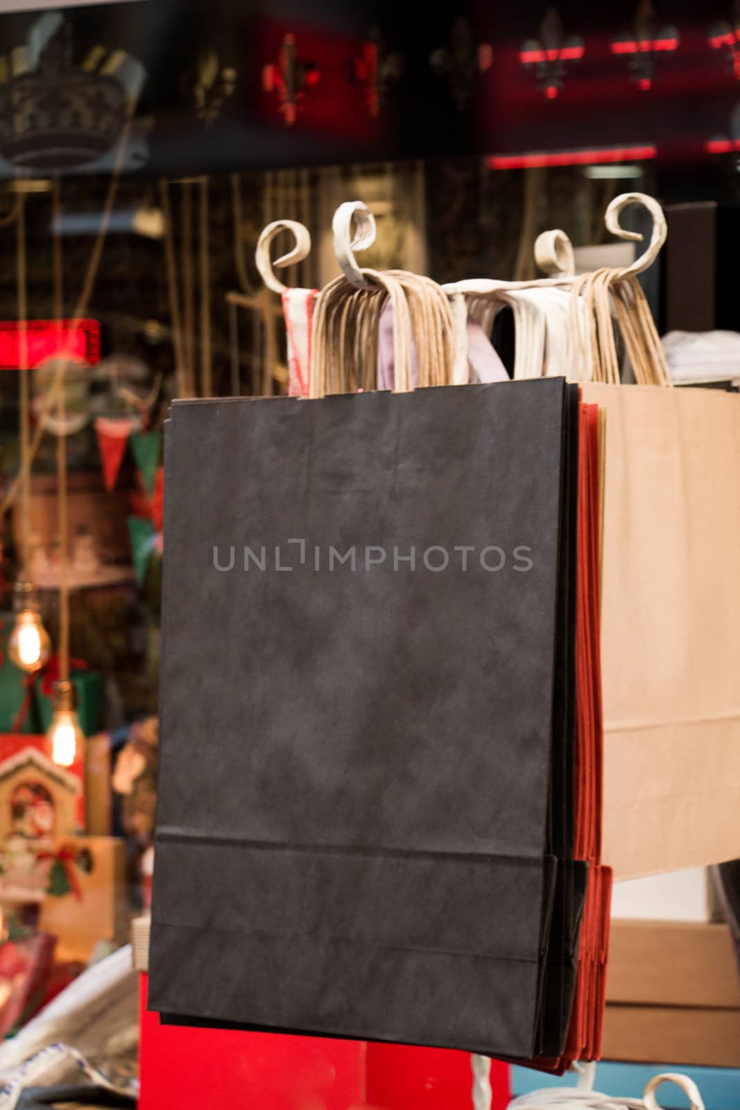 One simple color paper shopping bag in the market by berkay