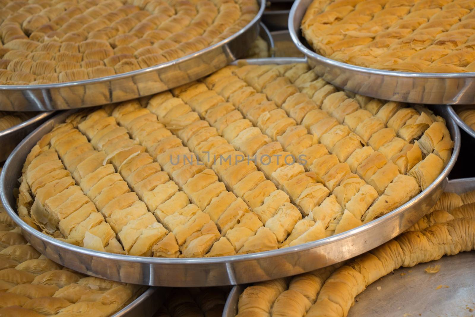 Turkish traditional desert sweets at the Market