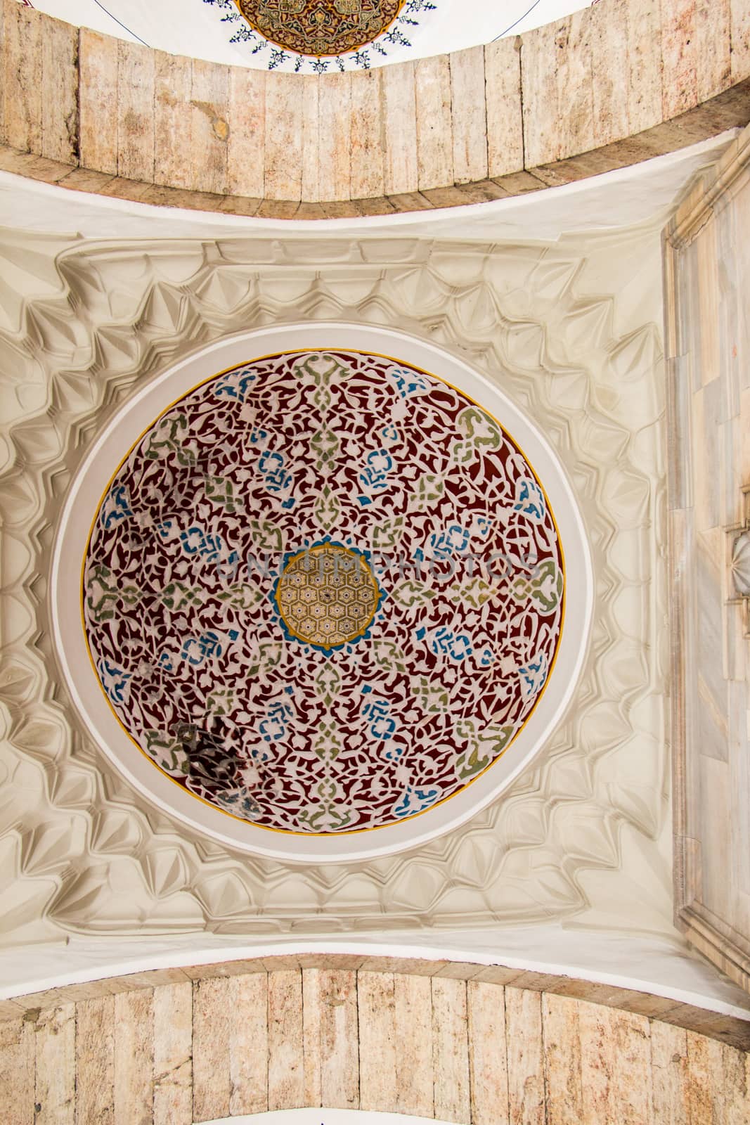 Inner view of dome in Ottoman architecture  in, Istanbul, Turkey