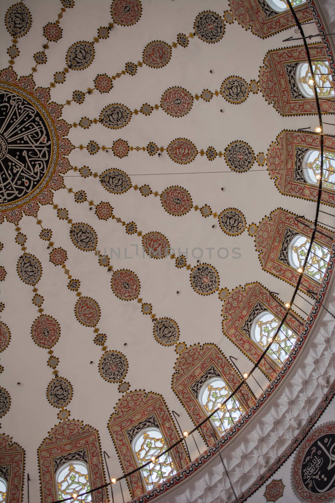 Inner view of dome in Ottoman architecture  in, Istanbul, Turkey