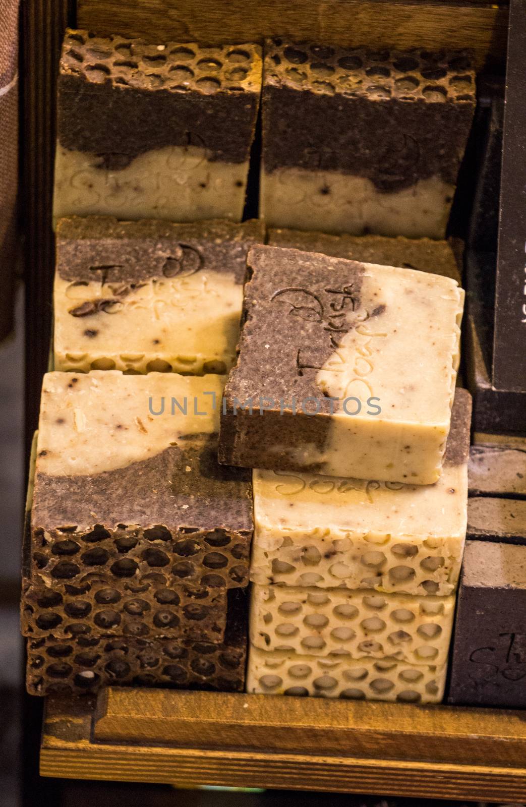 Collection of bars of fragrant hand made organic soap