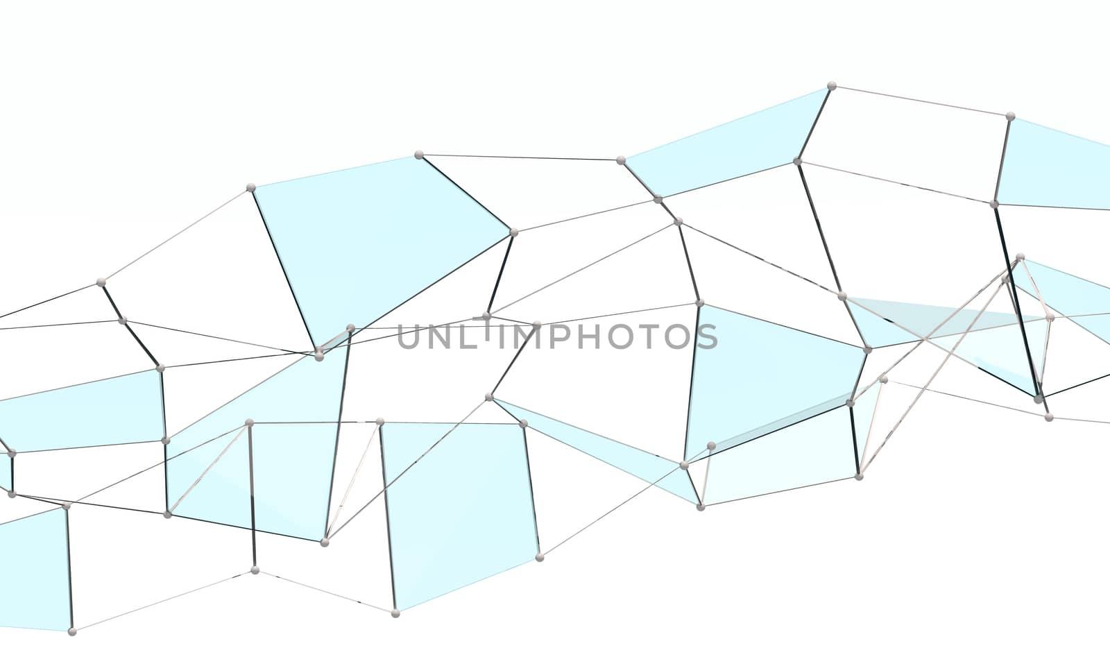 White abstract technology background with plexus elements. 3D rendering