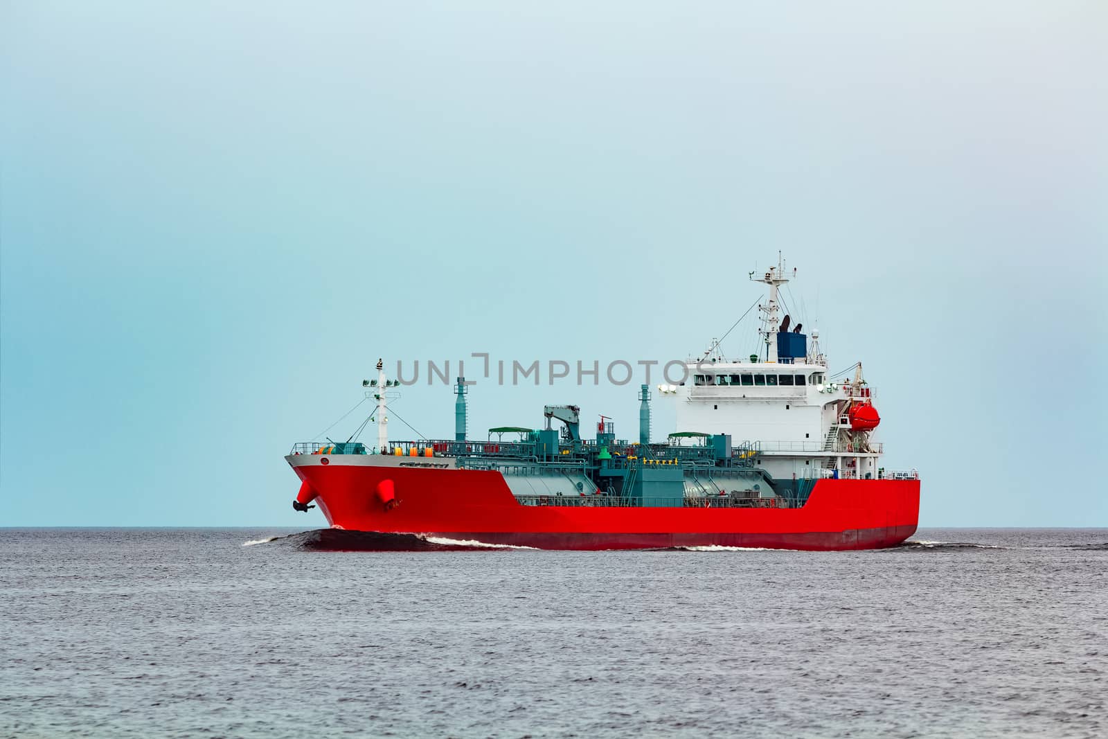 Red tanker. Toxic substances and petroleum products transfer