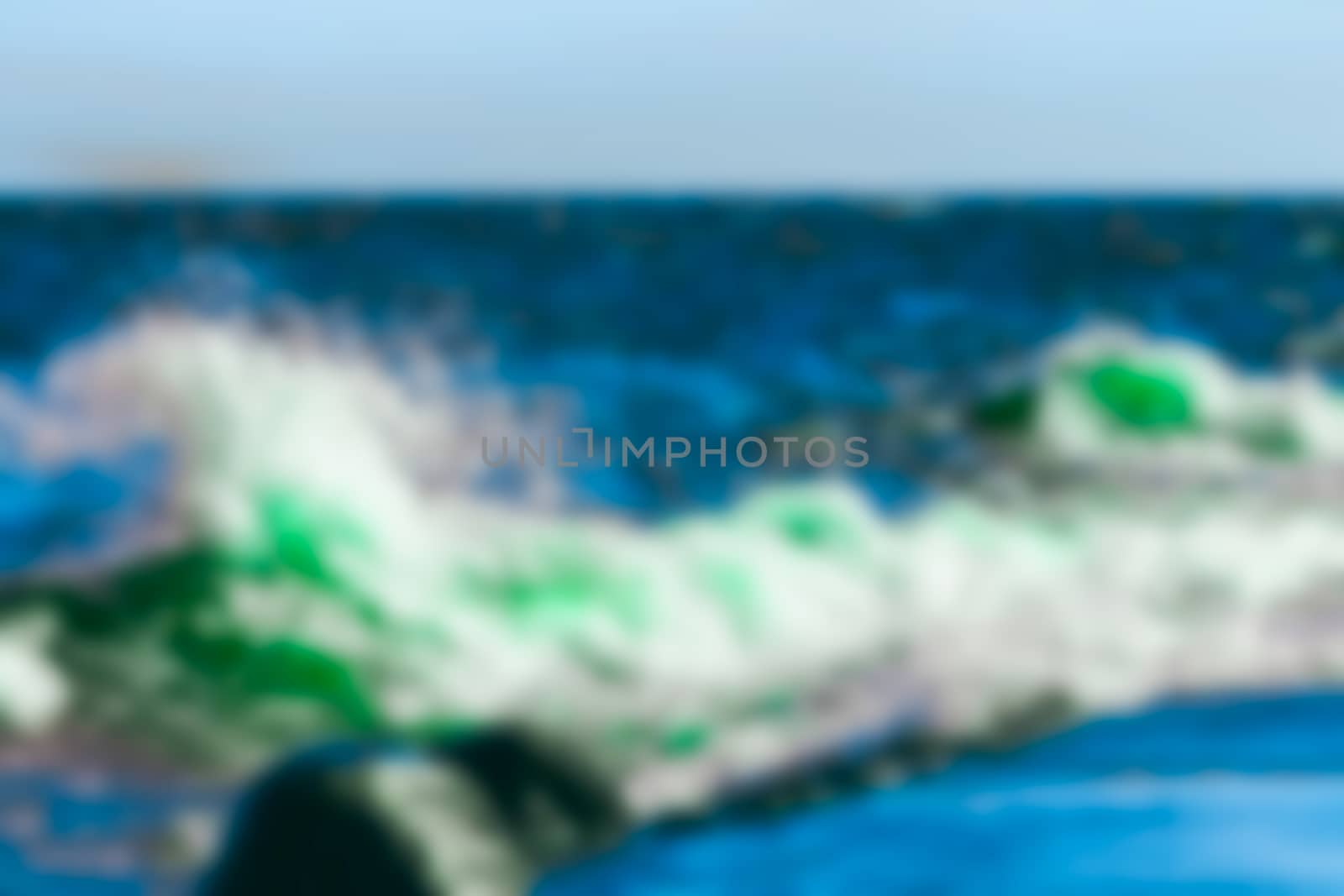Summer ocean - soft lens bokeh image. Defocused background