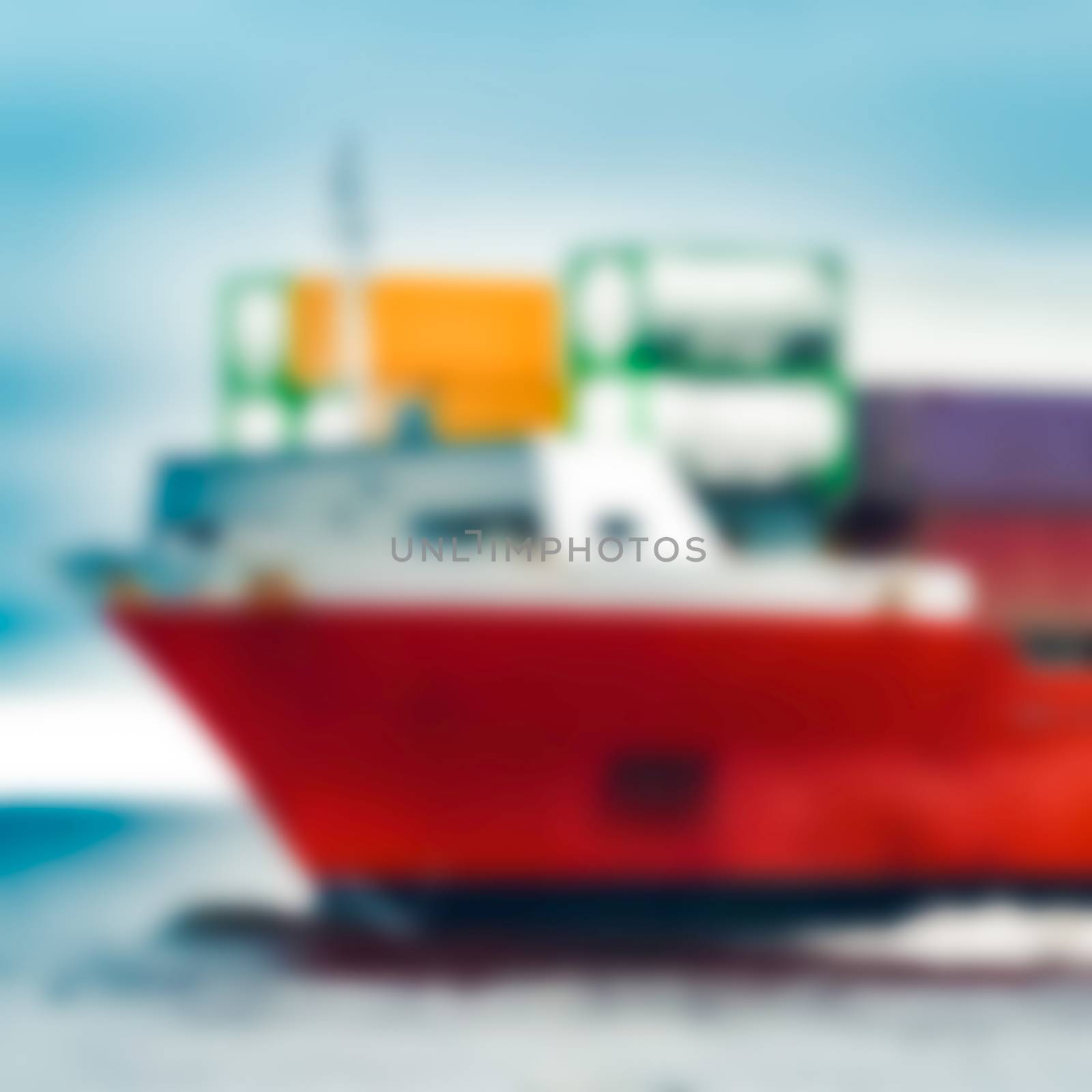 Cargo ship - blurred image by sengnsp