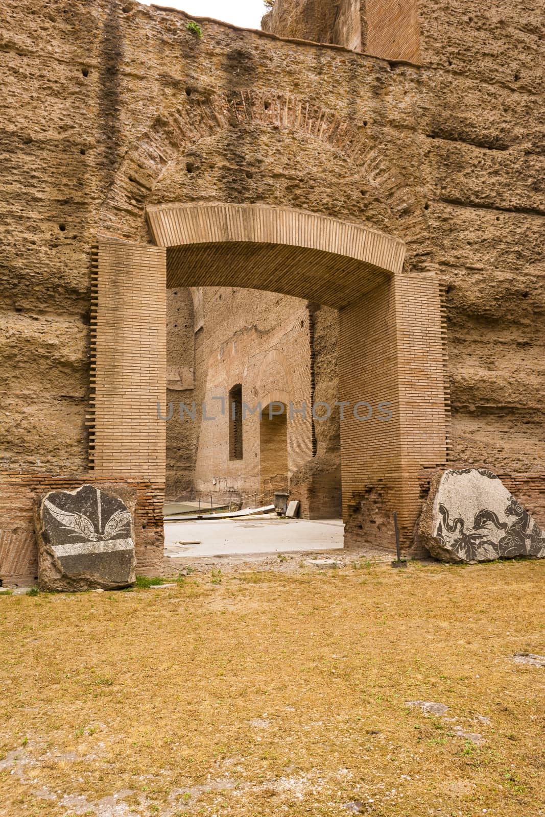 Ruins of the Baths of Caracalla (Terme di Caracalla), one of the most important baths of Rome at the time of the Roman Empire.