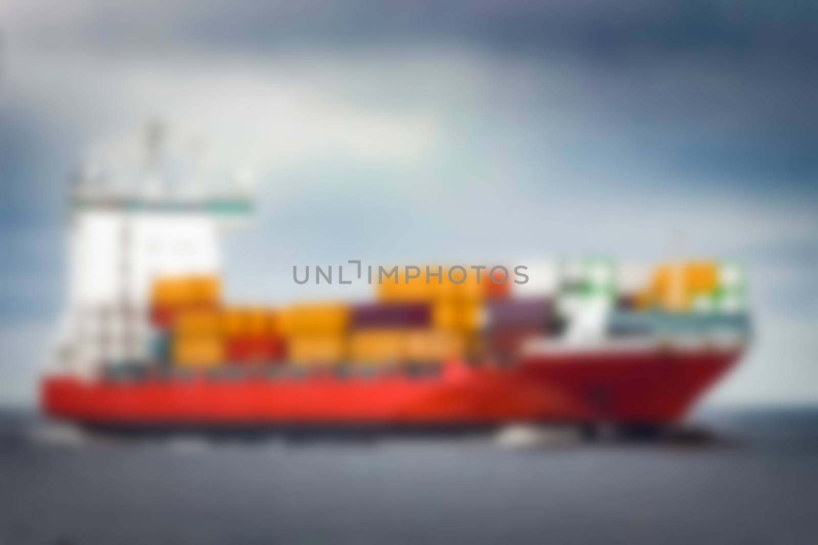 Cargo ship - blurred image by sengnsp
