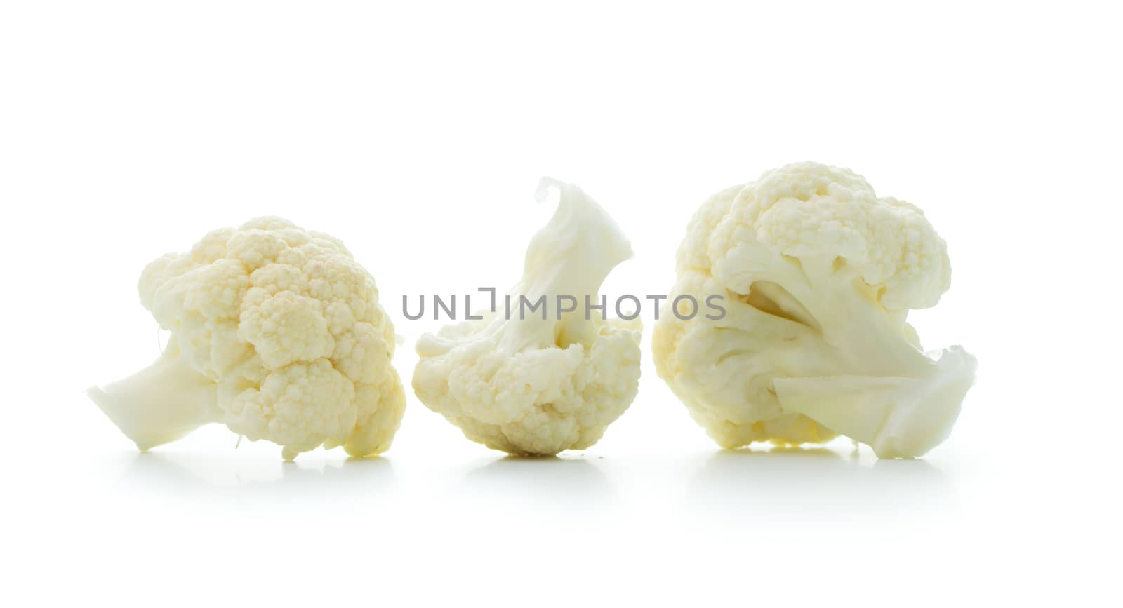 Fresh cauliflower cabbage vegetable on white background