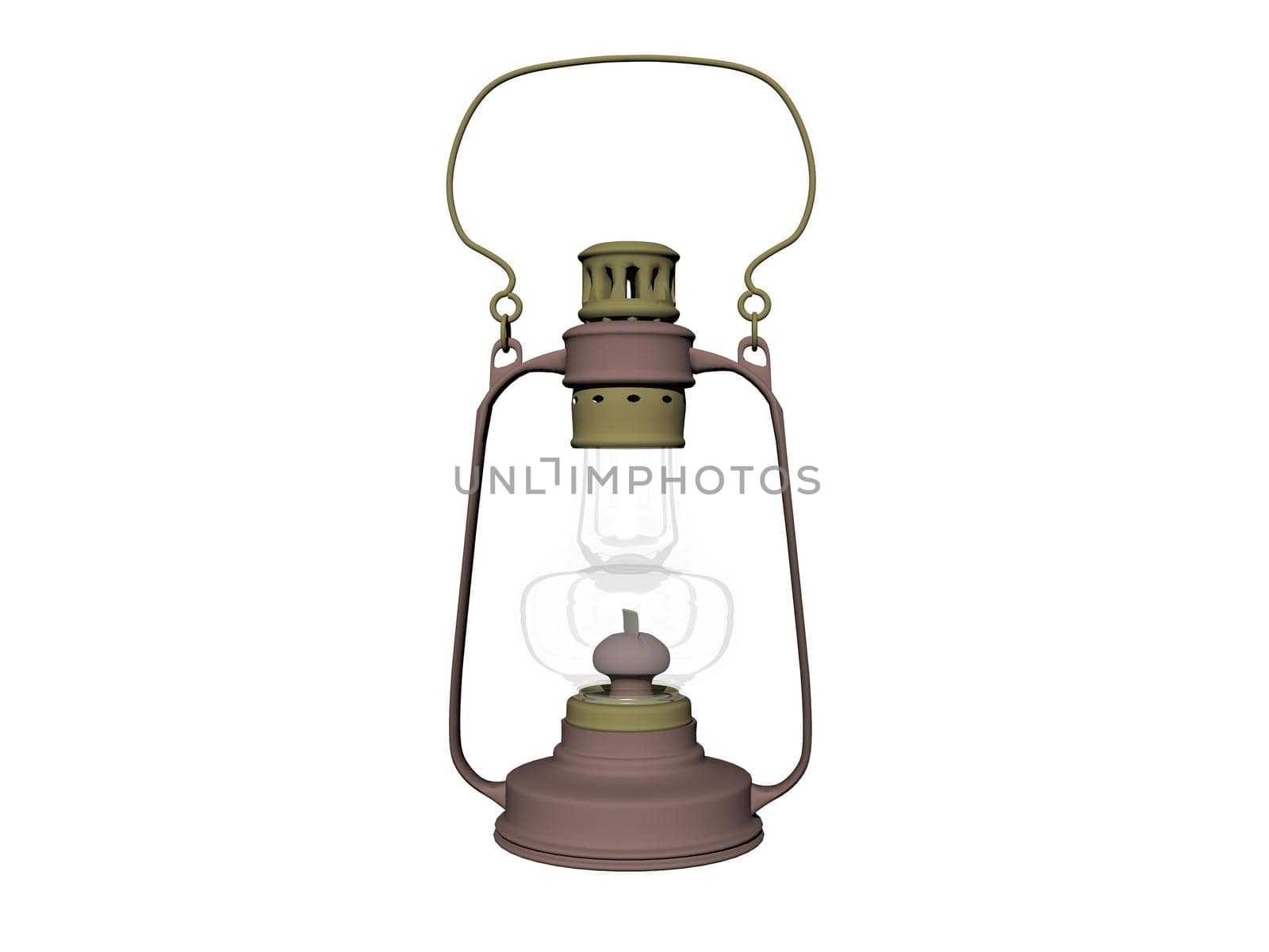 Lantern icon isolated on white background - 3d rendering by mariephotos