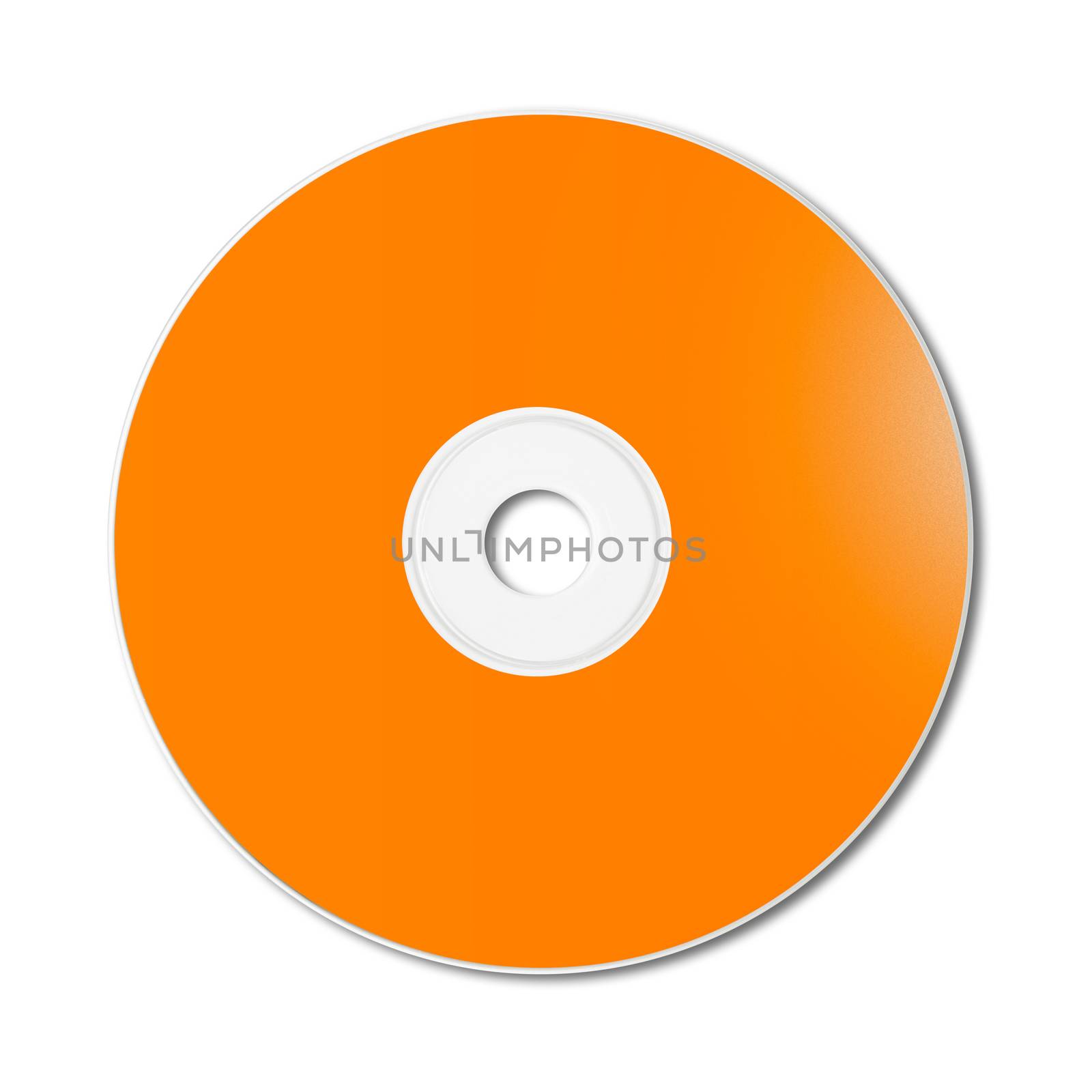 Orange CD - DVD label mockup template isolated on white