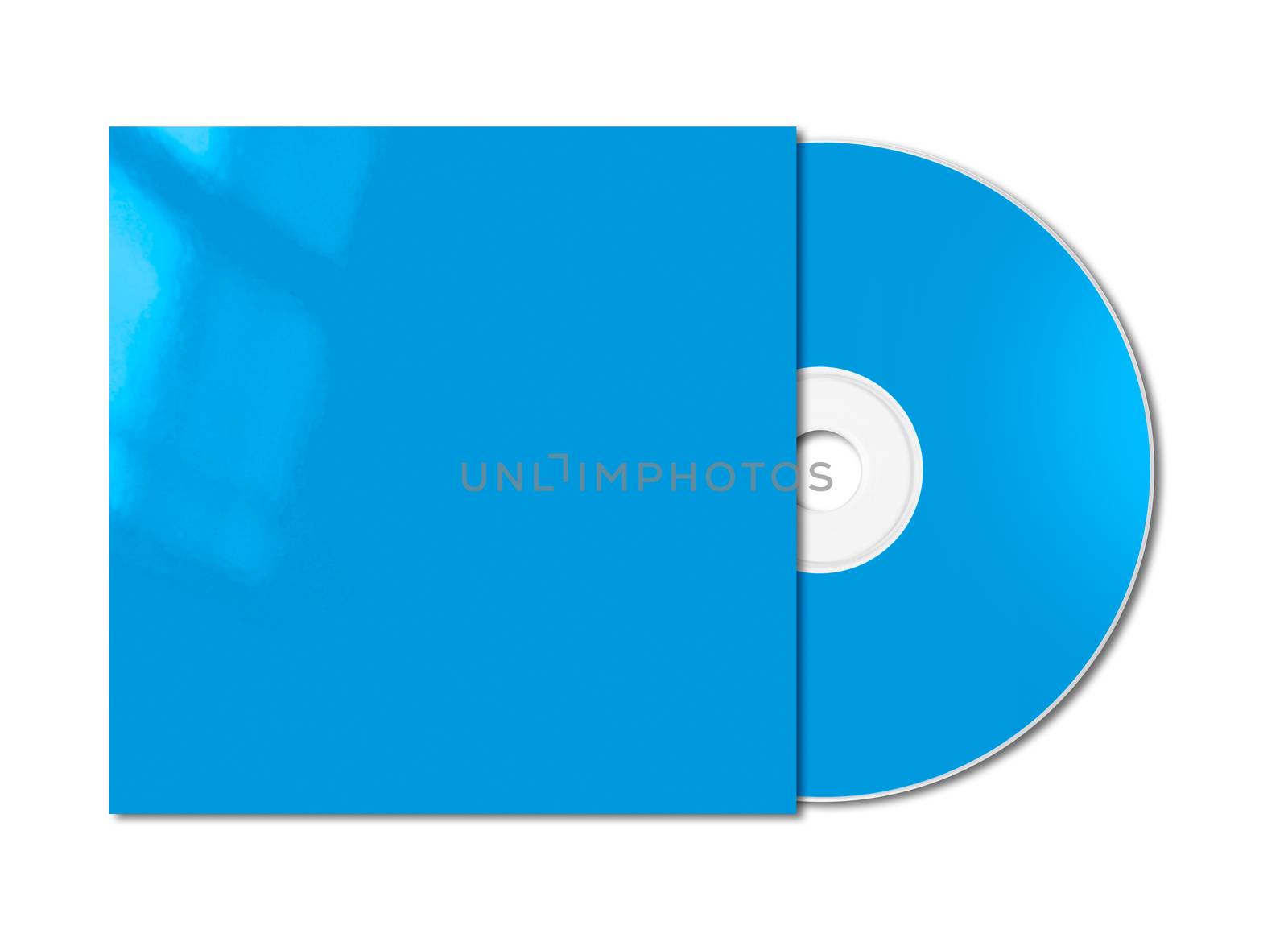 Blue CD - DVD and cover mockup template isolated on white